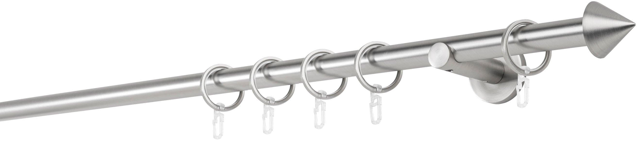 Gardinenstange MYDECO 20mm Spitze Wandträger 6,5 cm Silber