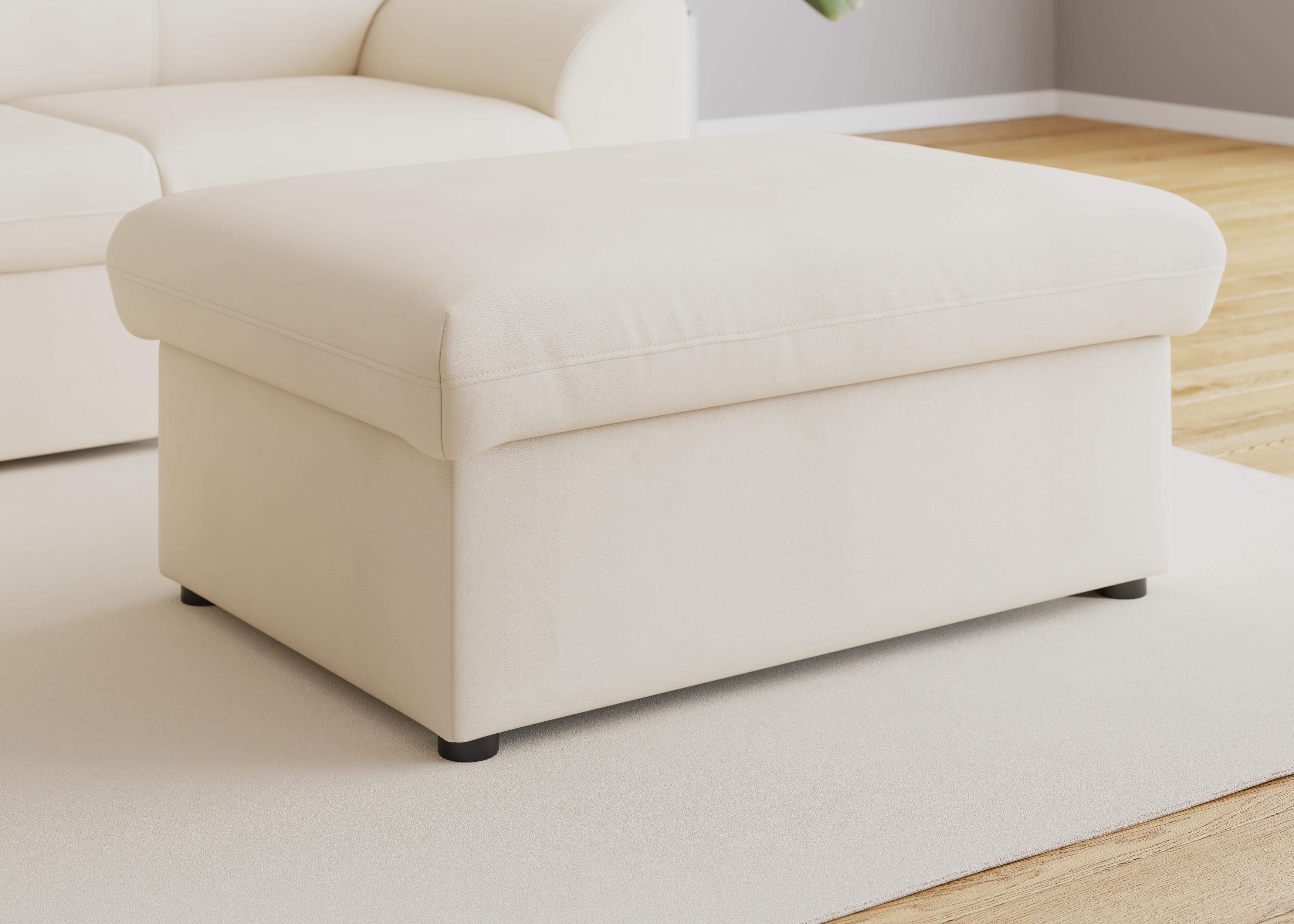 DOMO COLLECTION Hocker Topper Beige Kunstleder