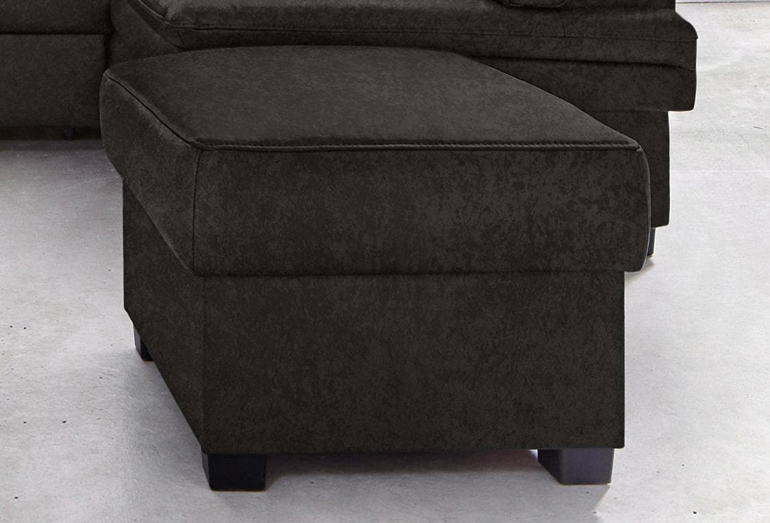 Polsterhocker SIT & MORE Pisa Schwarz mit Stauraum