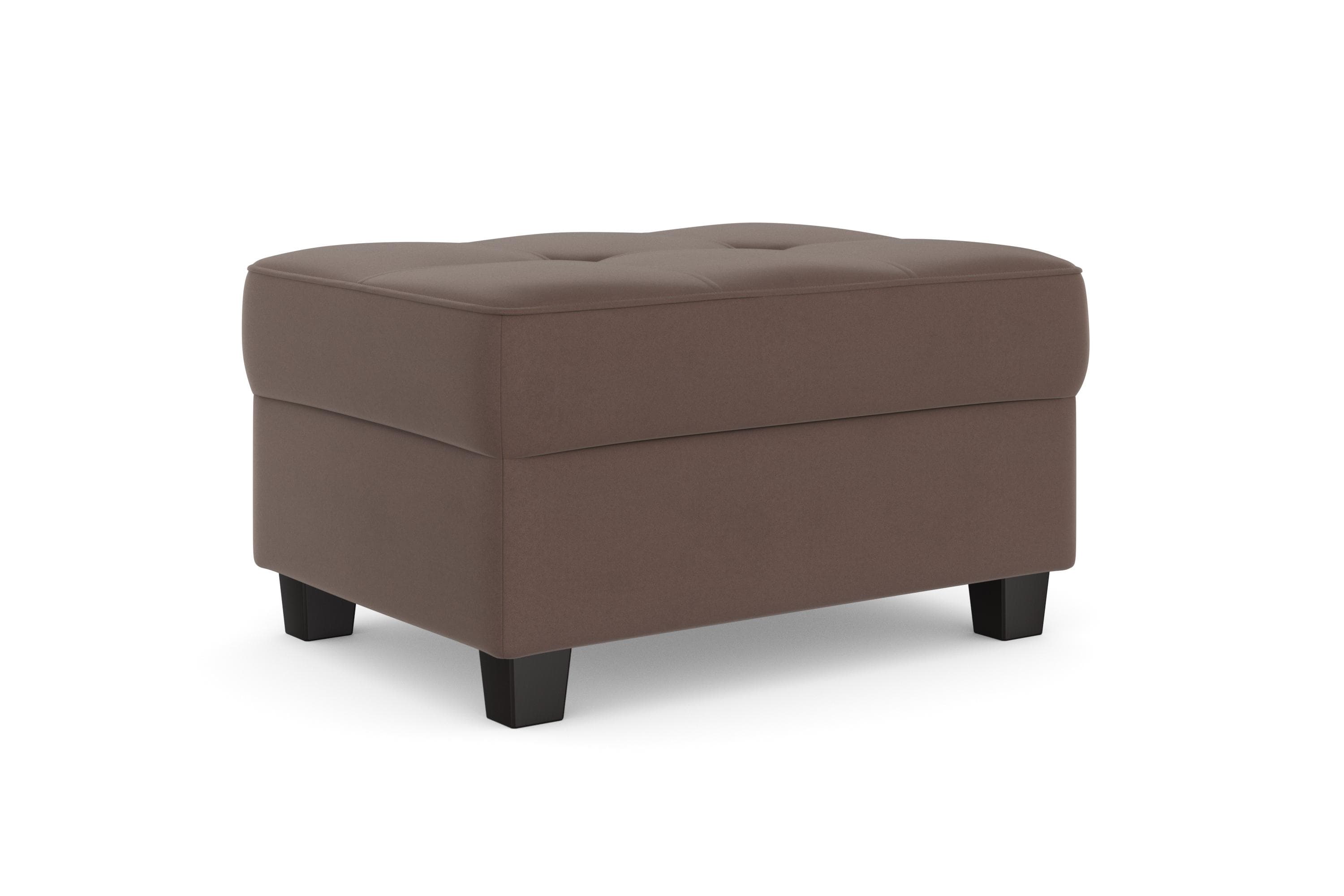 DOMO Collection Polsterhocker Florentina Taupe Microvelours
