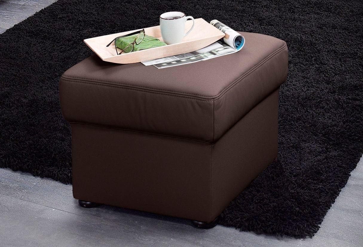 Hocker SIT & MORE Bansin Mokka Lederhocker mit Polyätherschaum-Polsterung