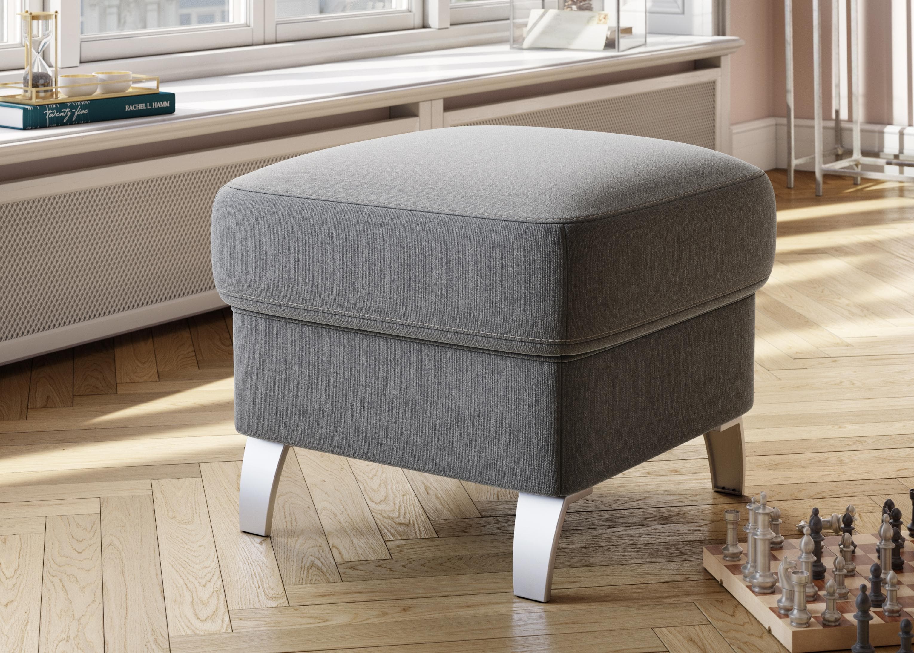 SIT & MORE Hocker Vincenzo mit Stauraum hellgrau