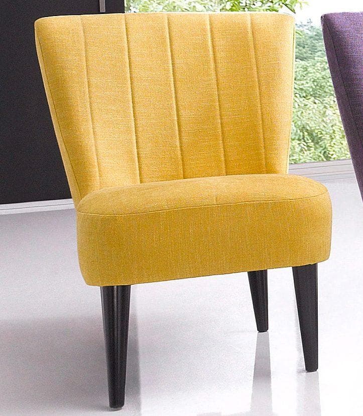 ATLANTIC HOME COLLECTION Cocktailsessel Jan Goldgelb mit Zierkissen