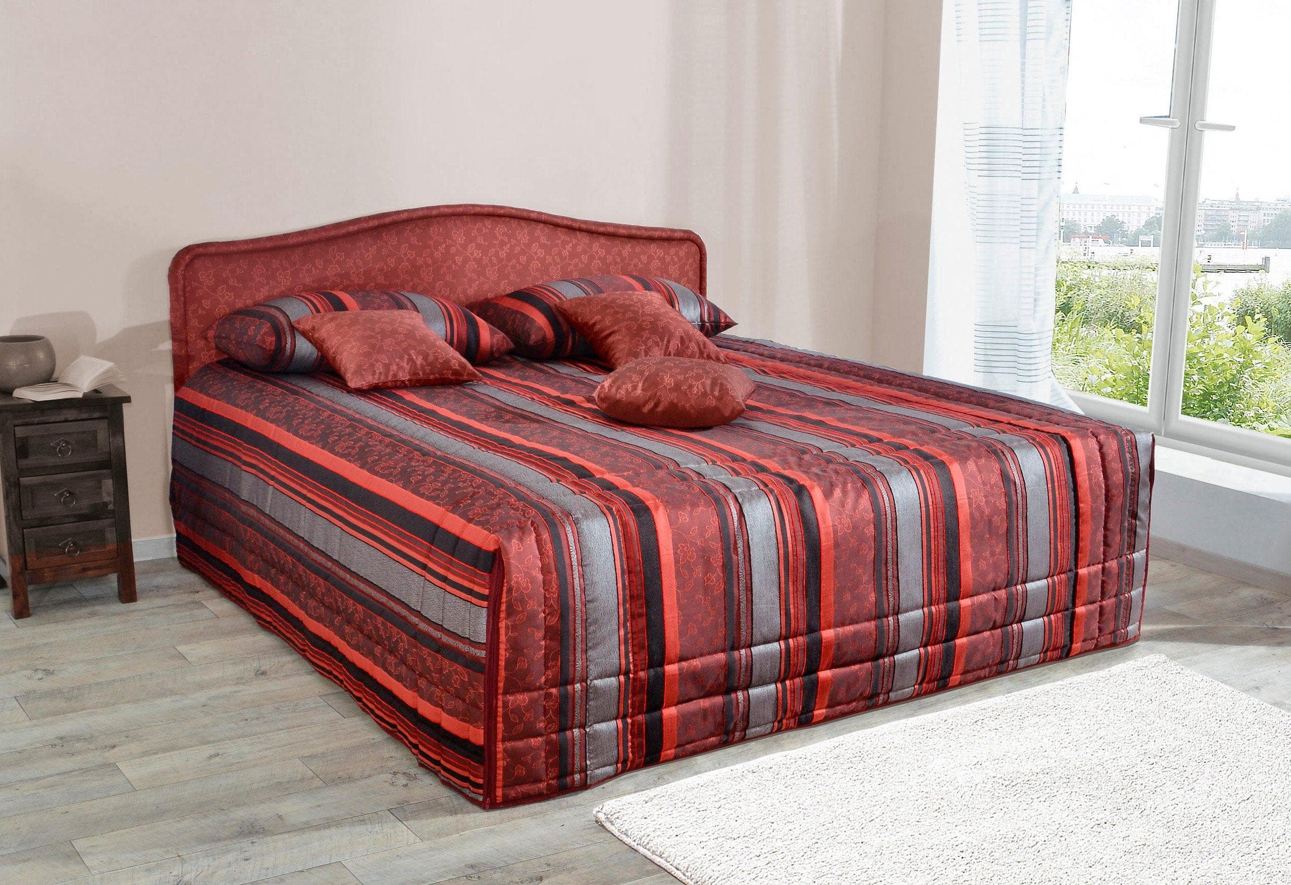 Polsterbett Rot Jacquard-Webstoff Bonnell-Federkernmatratze