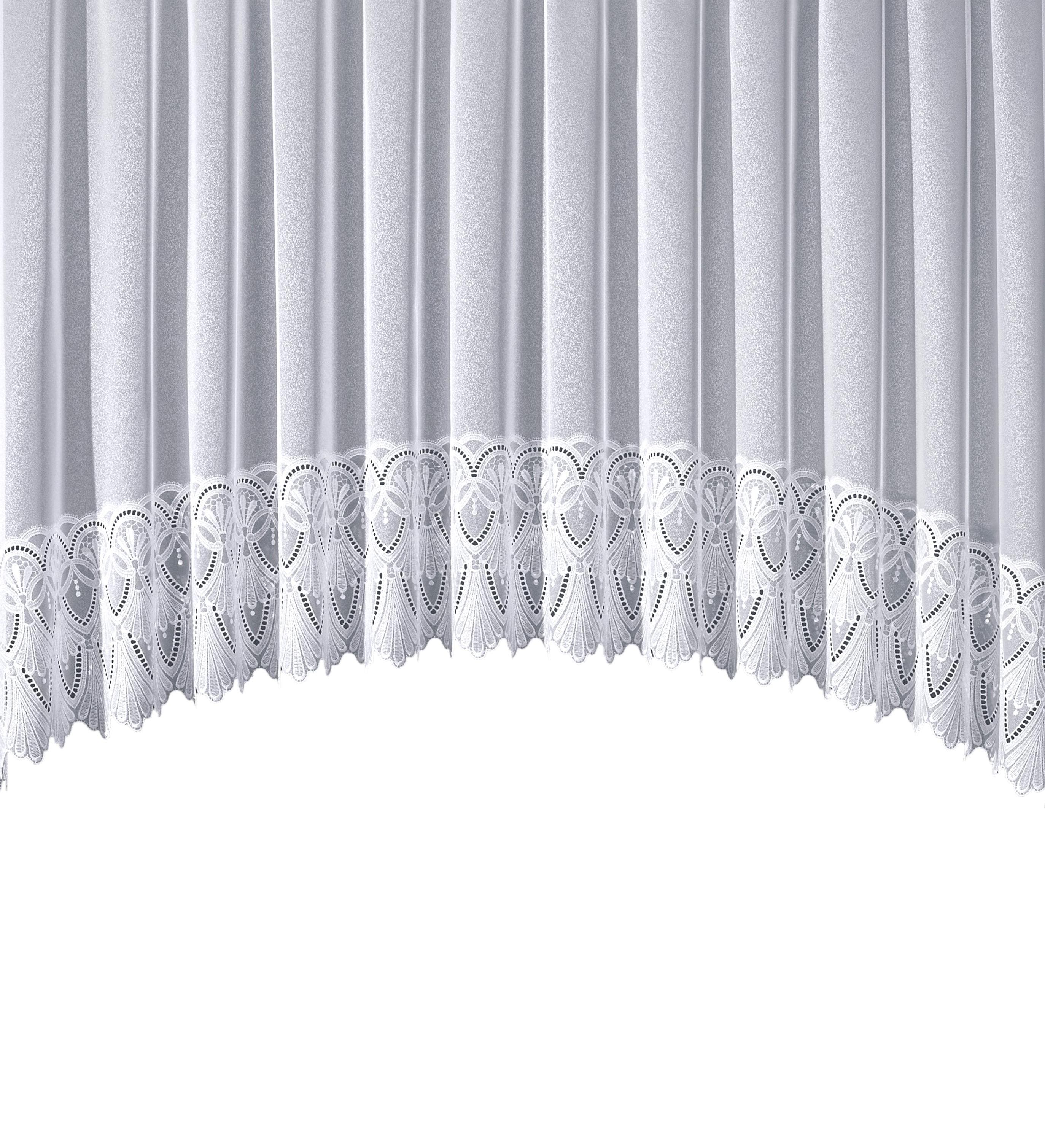 Gardine STICKEREIEN PLAUEN "Diana" Gr. 8, weiß, Polyester, C-Bogen Form