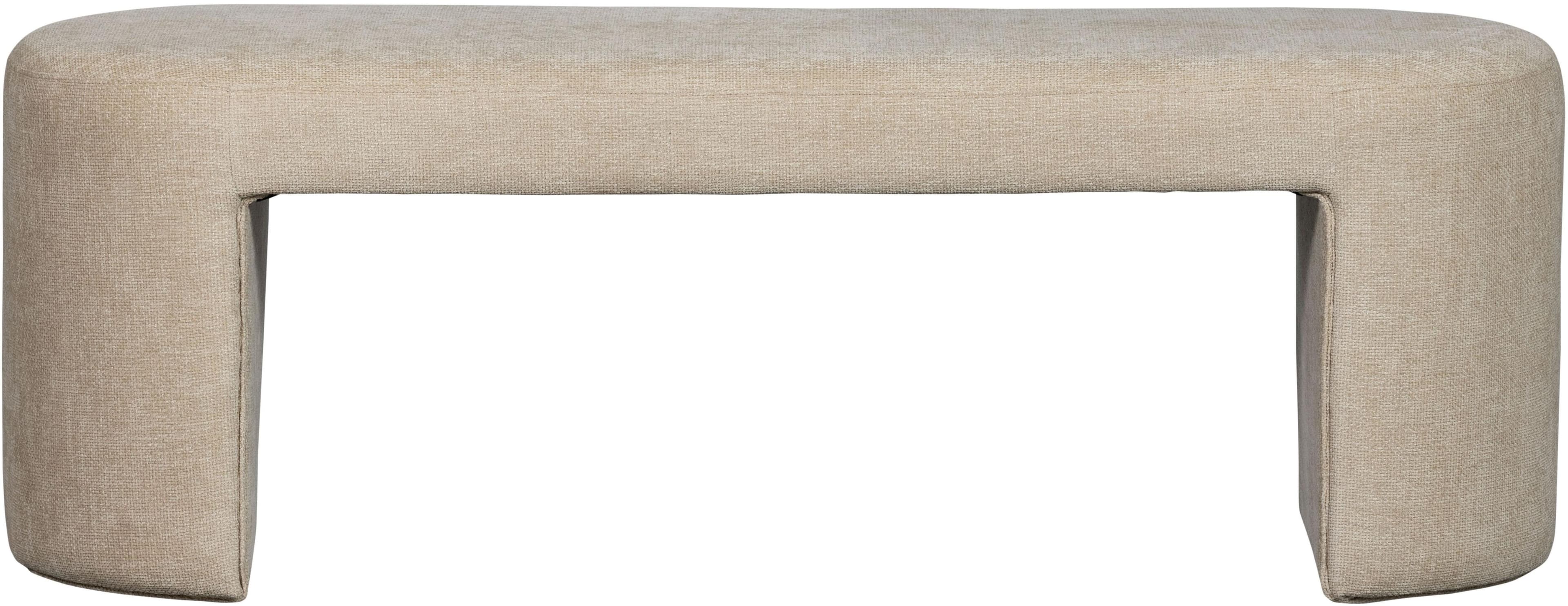 WOOOD Bank Jacob Beige Chenille Ohne Rückenlehne