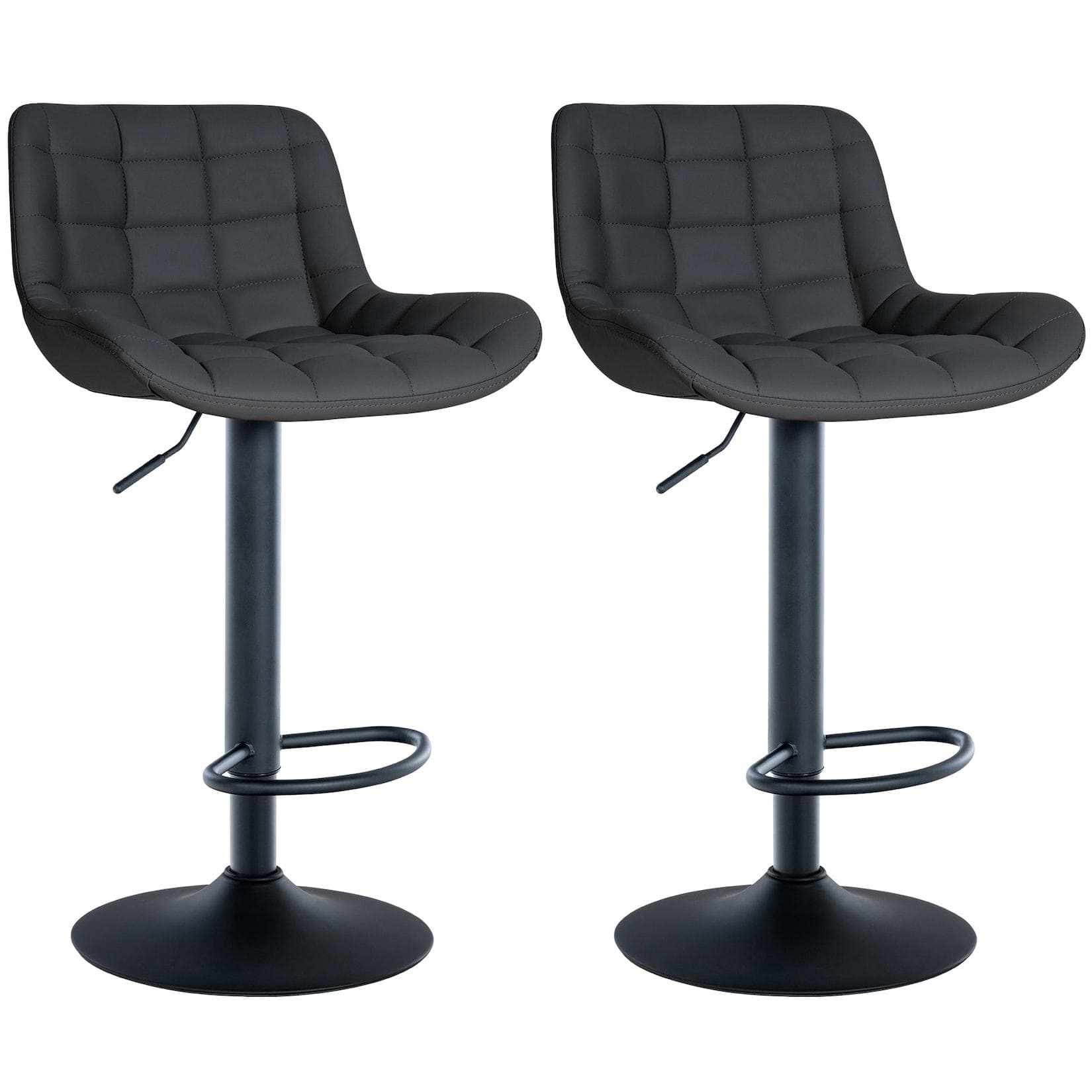 CLP 2er Set Barhocker Tover Höhenverstellbar Schwarz 360° Drehstuhl