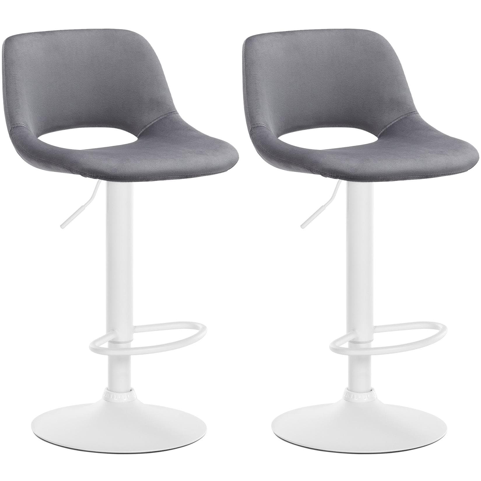 CLP 2er Set Barhocker Camden I Samt-Bezug Modern