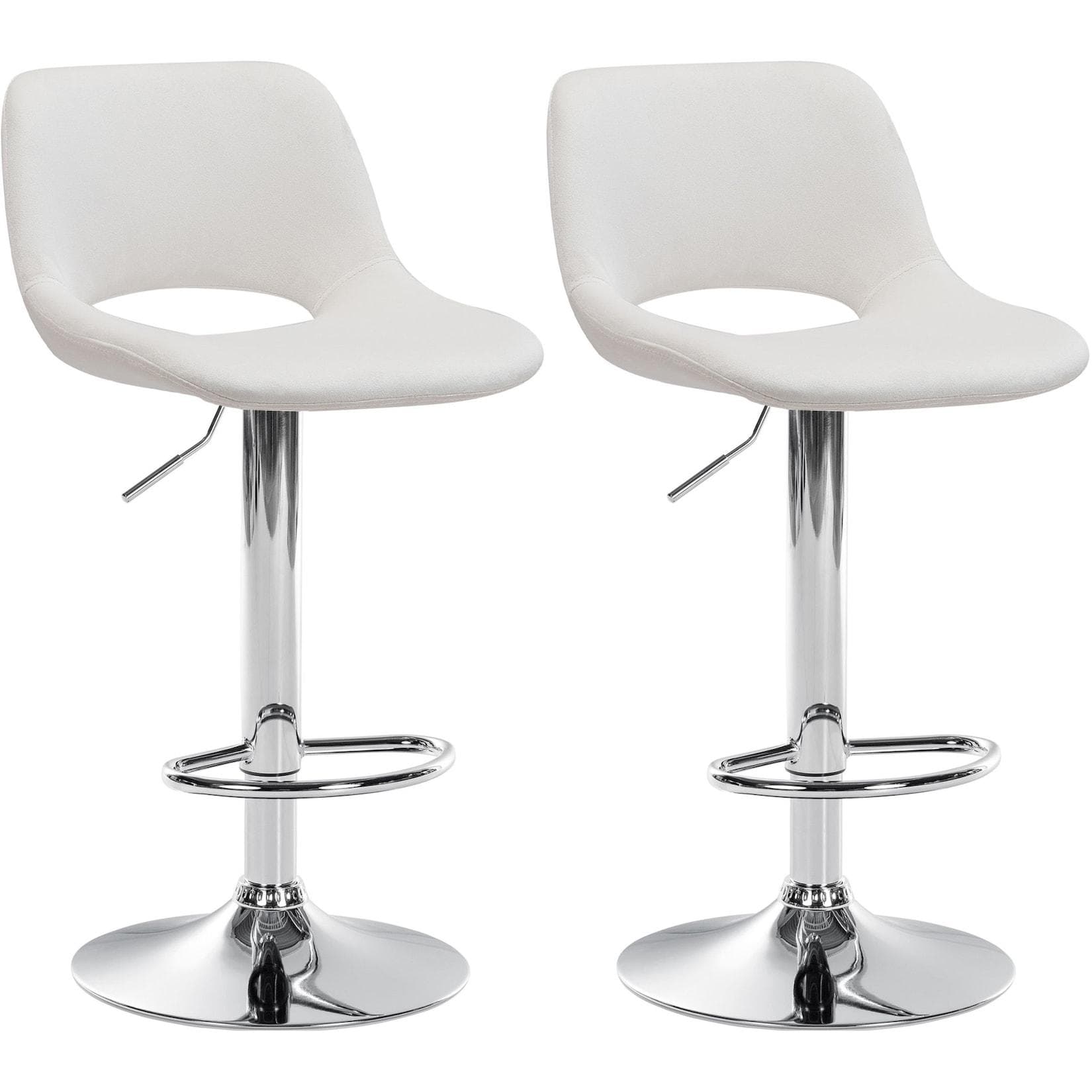 CLP 2er Set Barhocker Camden I Samt-Bezug Modern