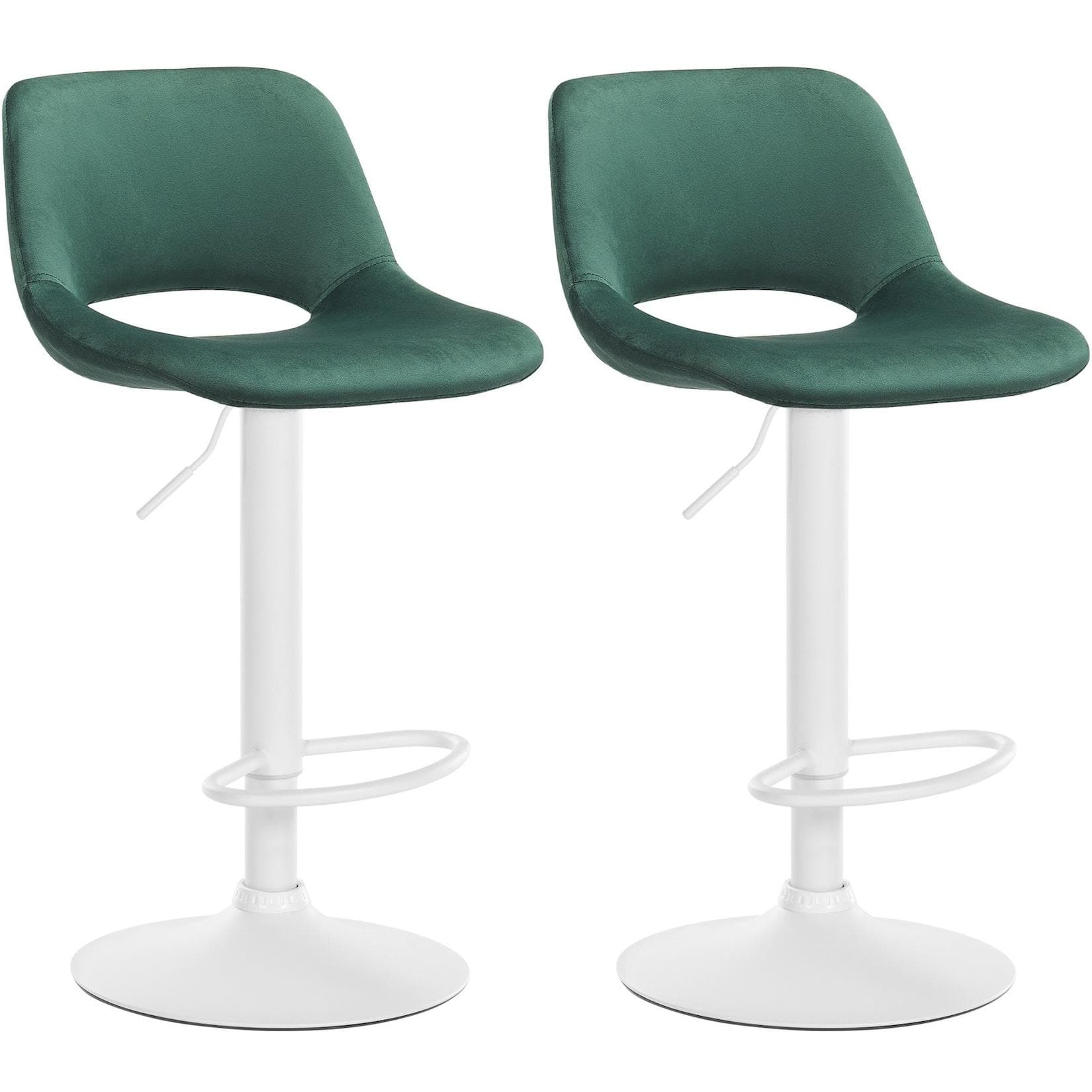 CLP 2er Set Barhocker Camden I Samt-Bezug Modern