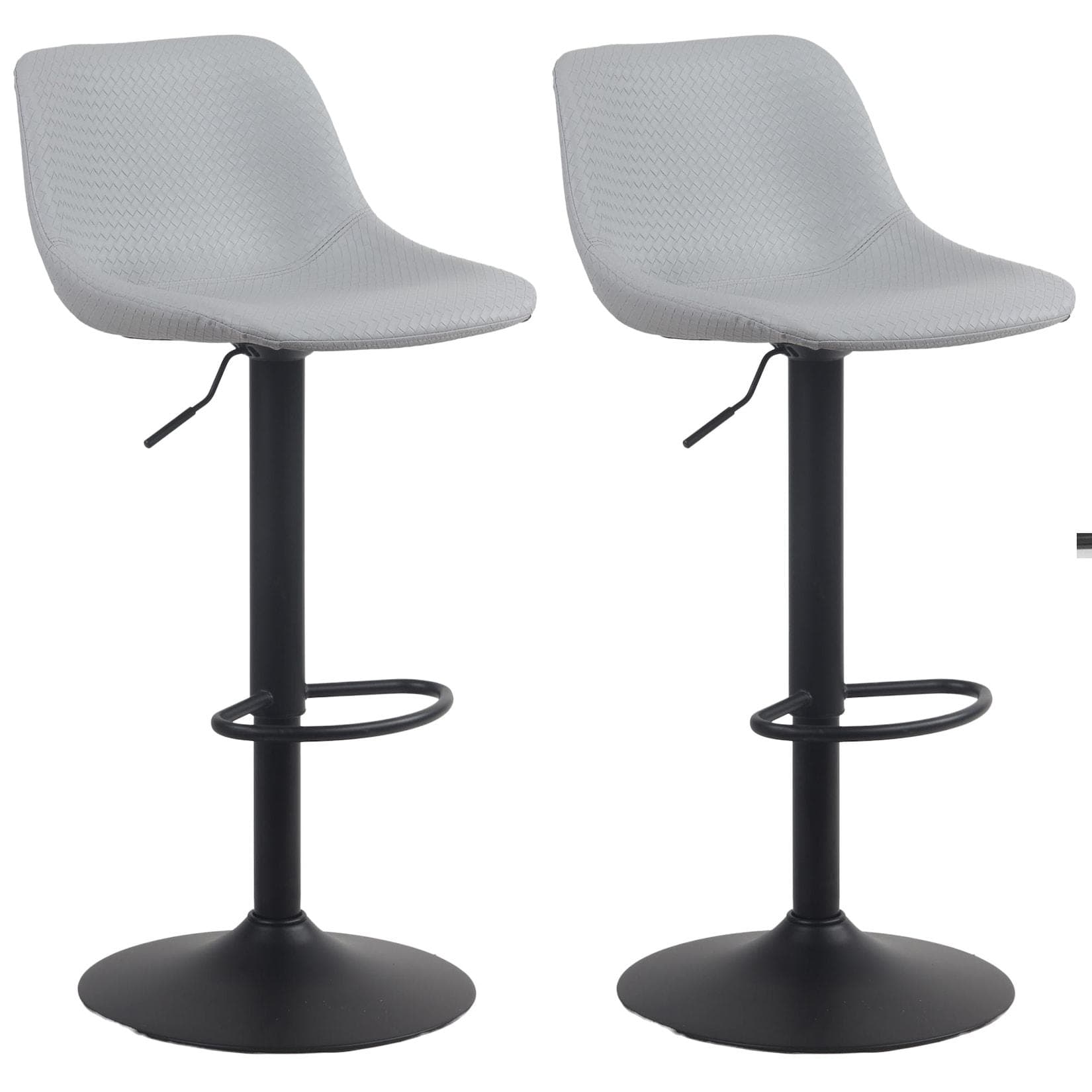 CLP 2er Set Barhocker Loft Schwarz 360° Drehbar Höhenverstellbar
