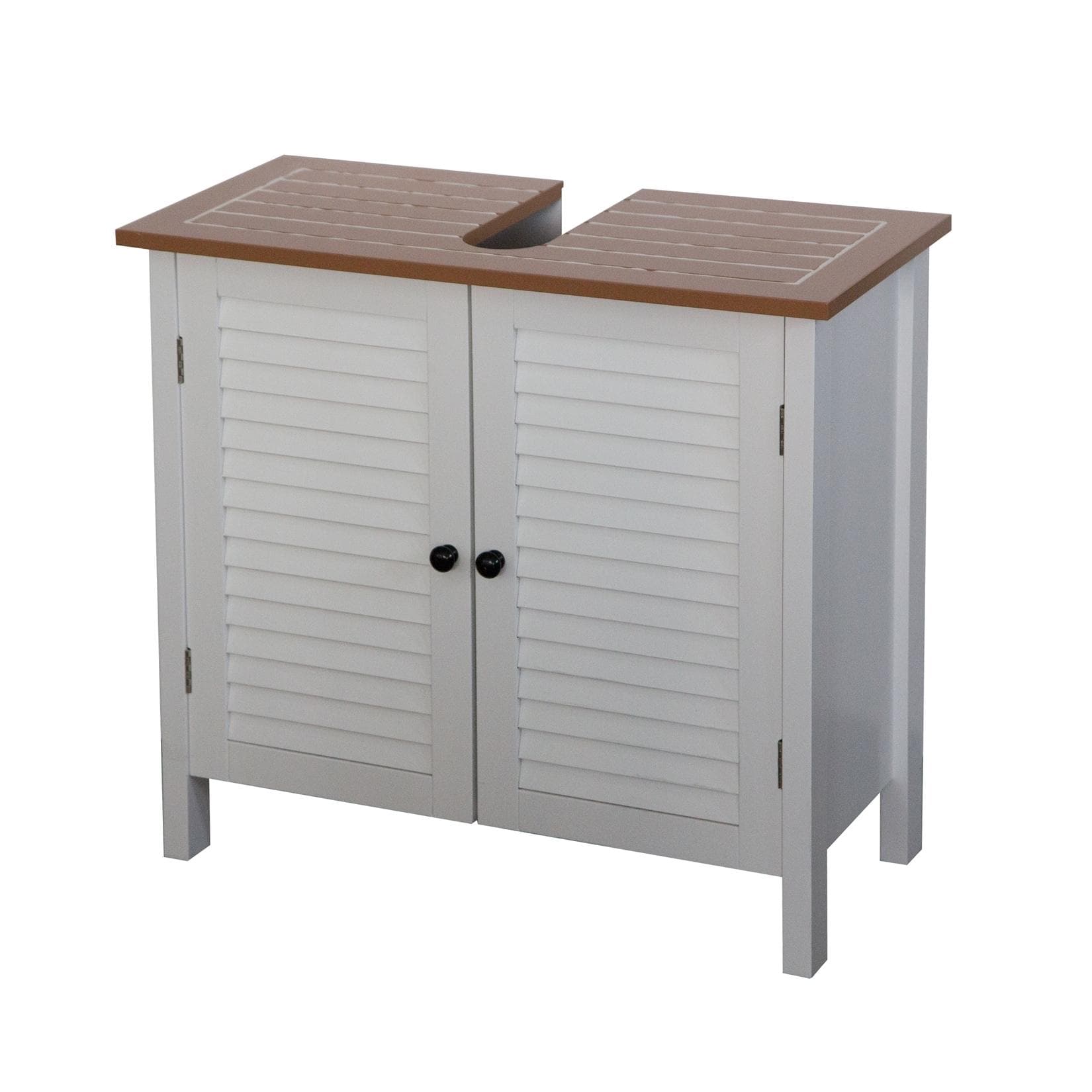 Waschbeckenunterschrank Bambus mit Siphonausschnitt