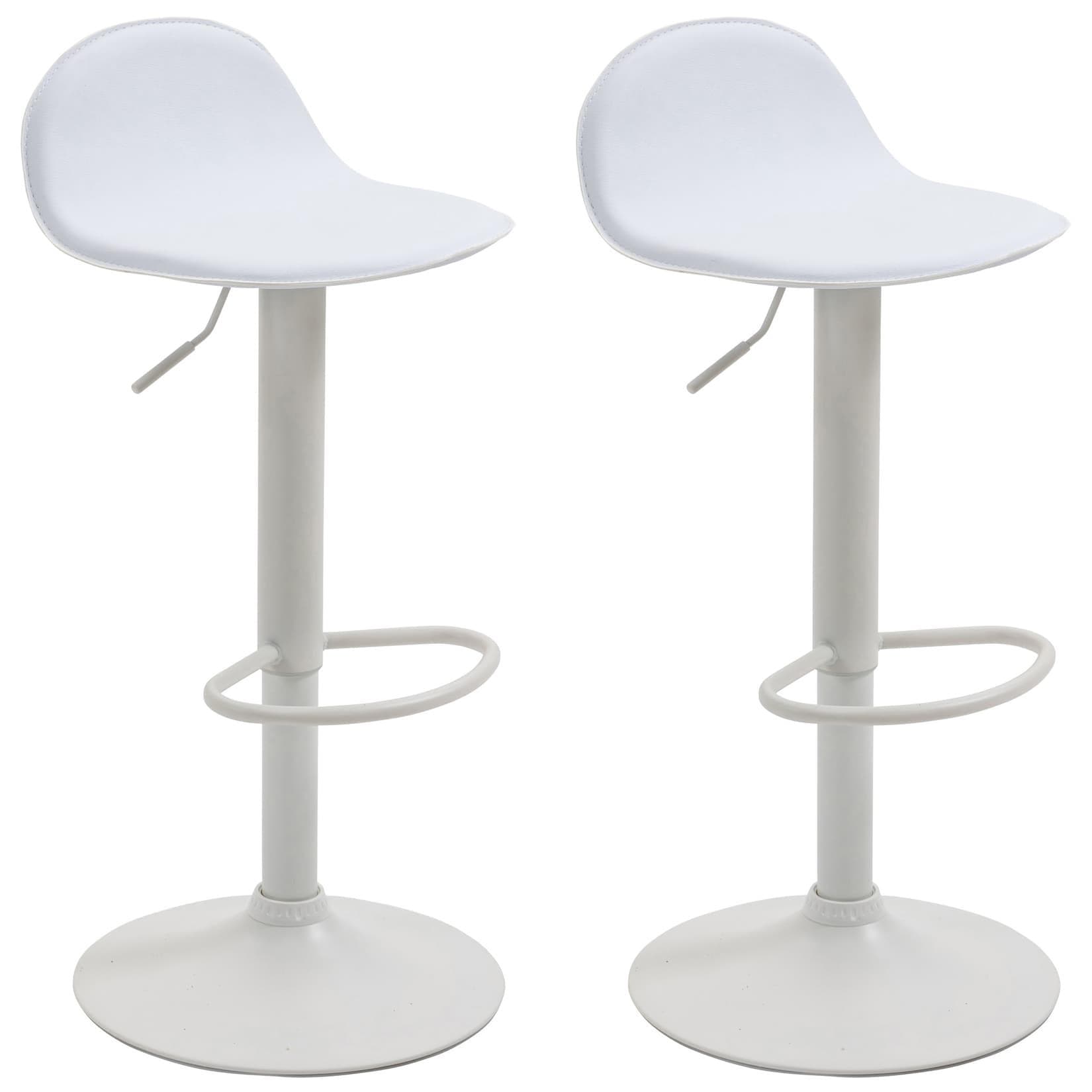 CLP Barhocker Lana V2 2er Set Höhenverstellbar Kunstleder Schwarz