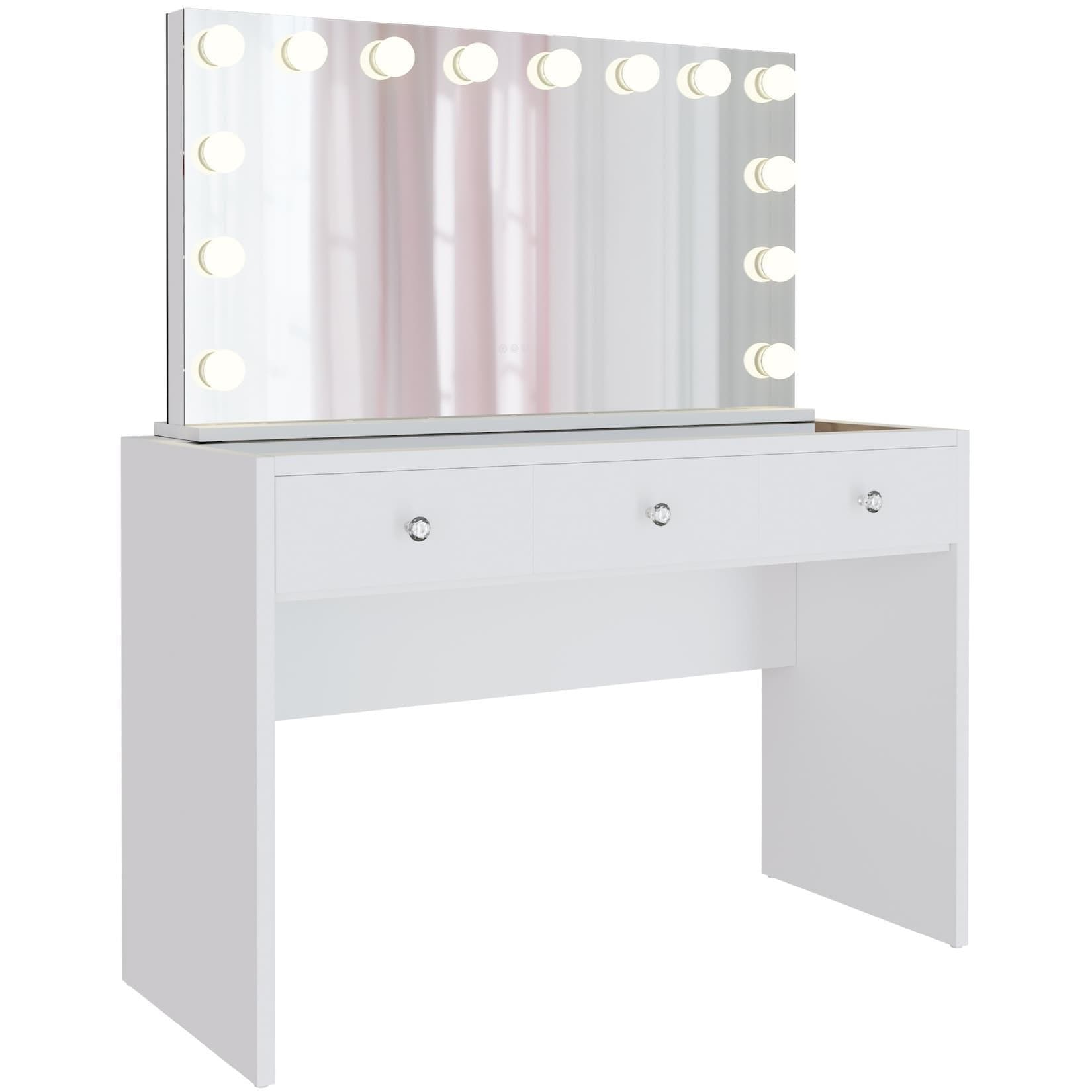 Schminktisch Nettie mit LED-Spiegel und Schubladen