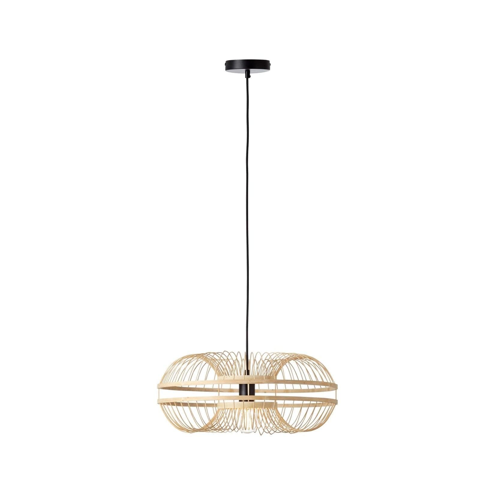 BRILLIANT Busan Pendelleuchte Bambus Metall Schwarz/Natur