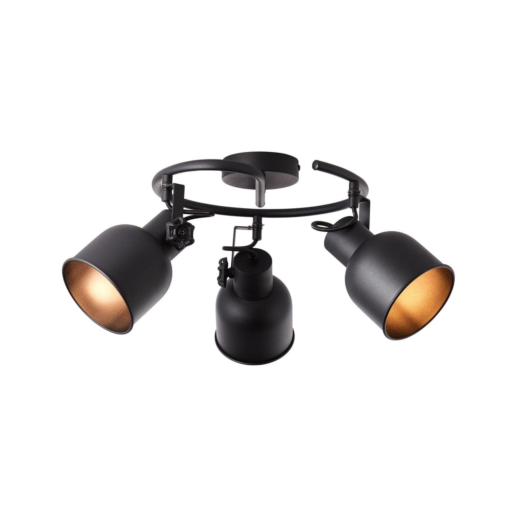 BRILLIANT Deckenstrahler Rolet 3-flammig sand schwarz Metall