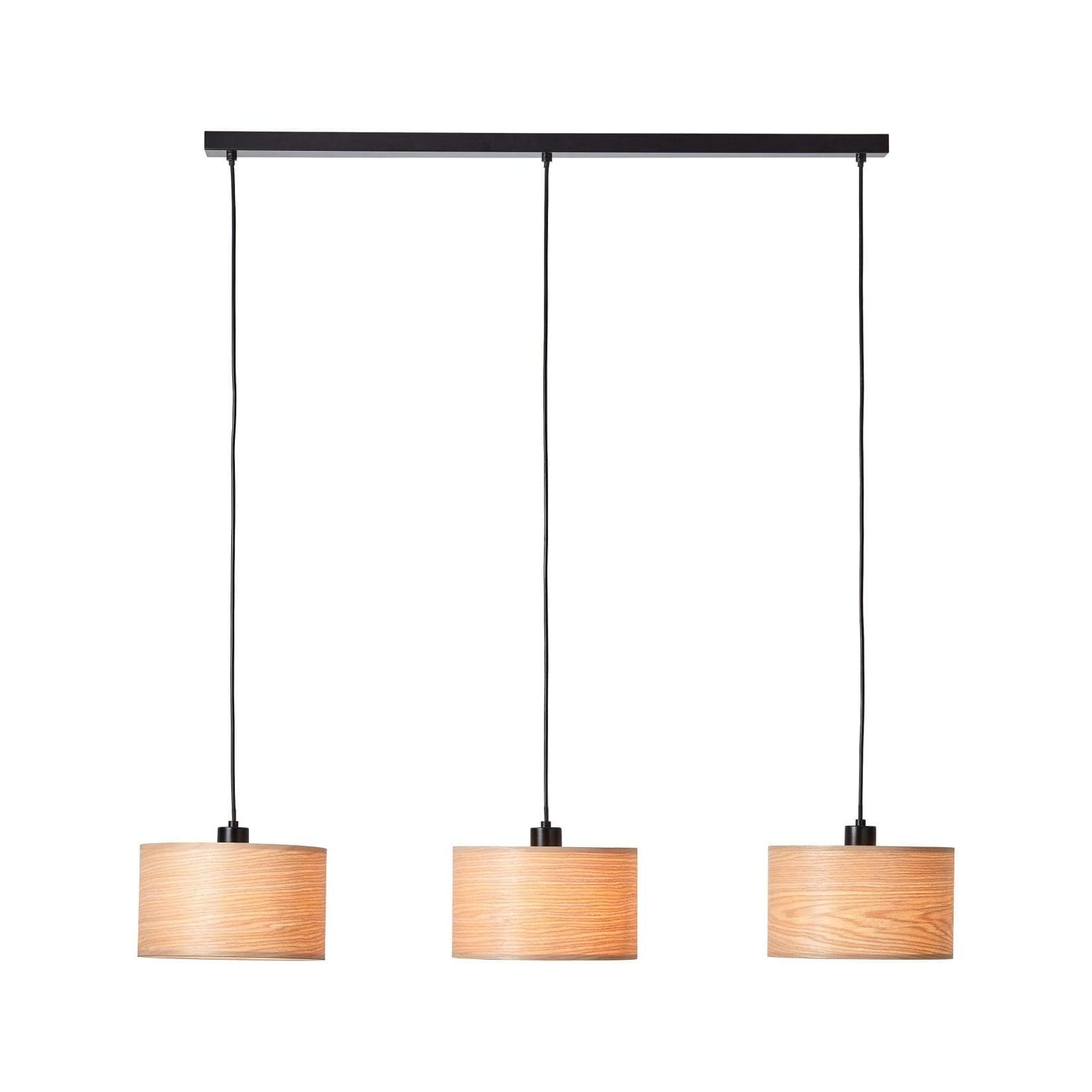 BRILLIANT Pendelleuchte Romm 3-flammig Holz Hell/Schwarz