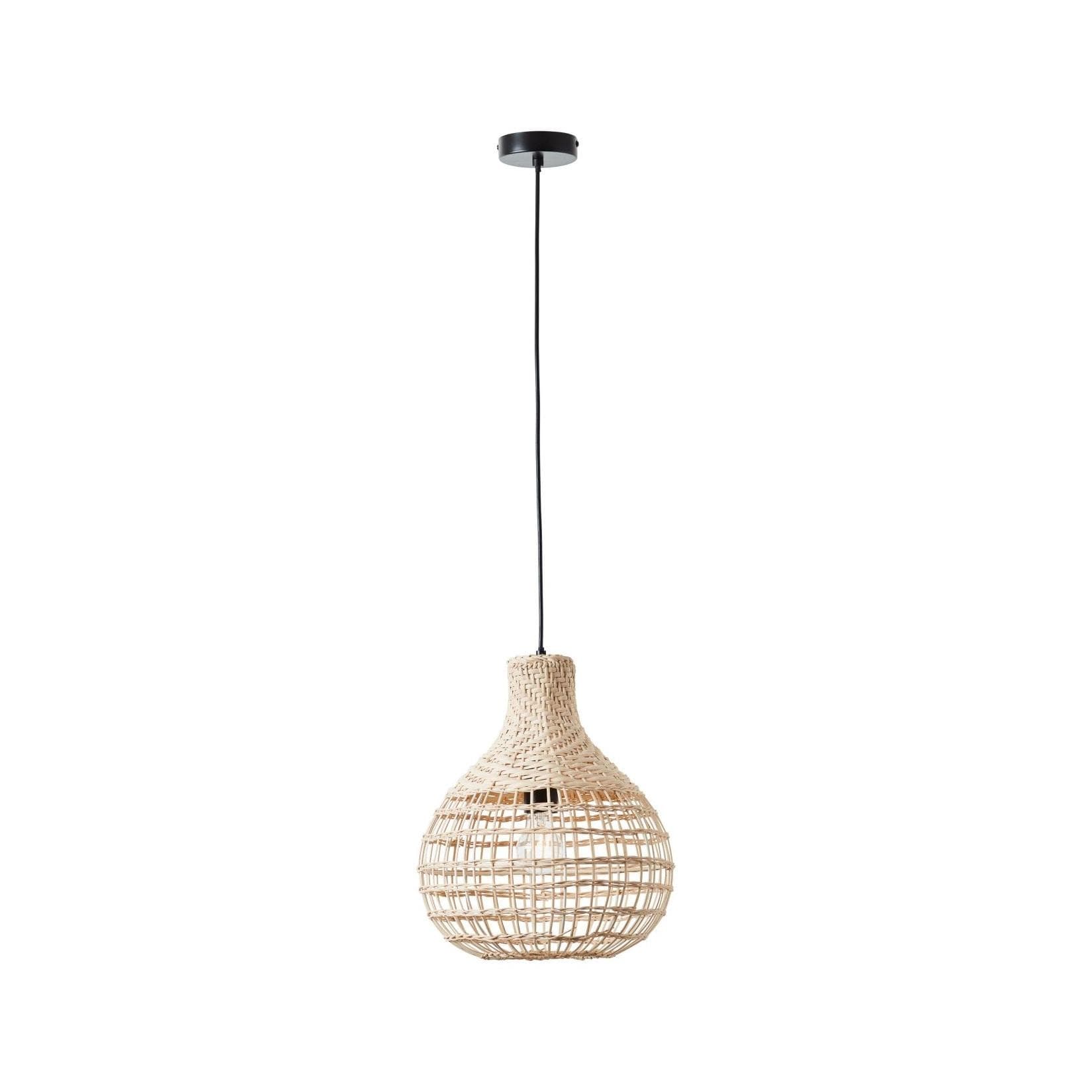 BRILLIANT Pendelleuchte Southsea Natur/Schwarz Metall Rattan