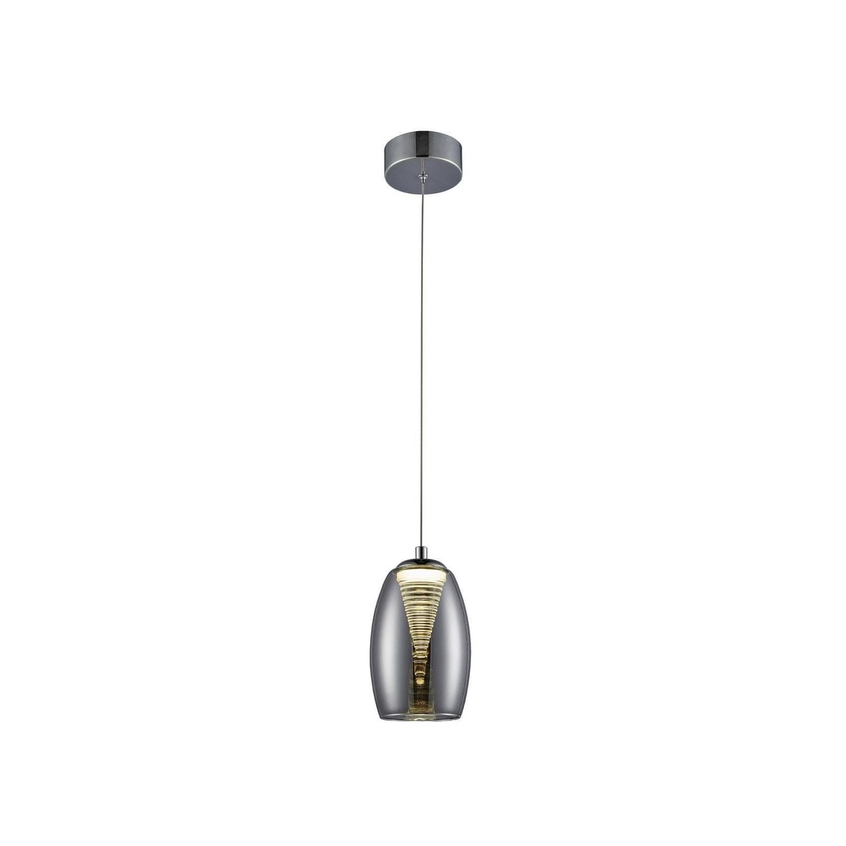 BRILLIANT Pendelleuchte Metropolis LED chrom/rauchglas höhenverstellbar