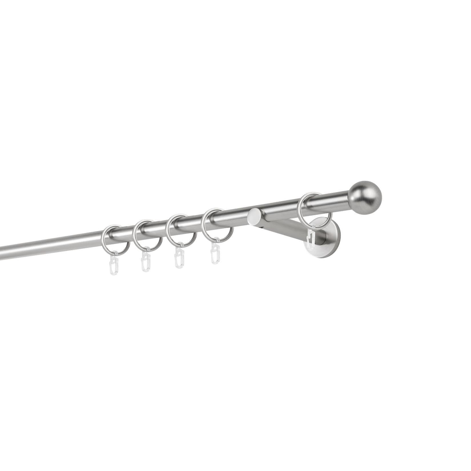 mydeco Gardinenstange 20mm Ball Wandträger 12cm Silber