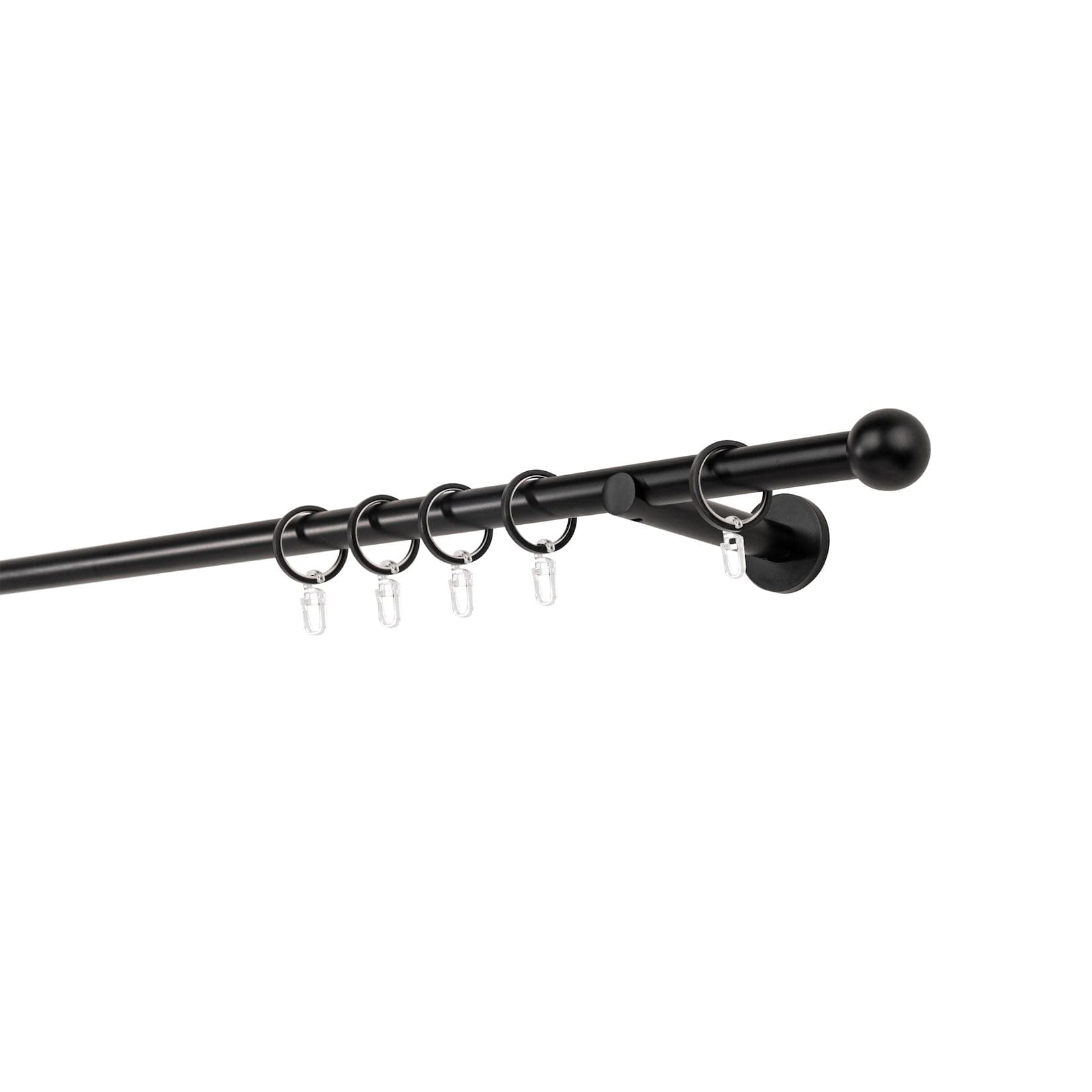 MYDECO Gardinenstange 20mm Ball Wandträger 12 cm Schwarz