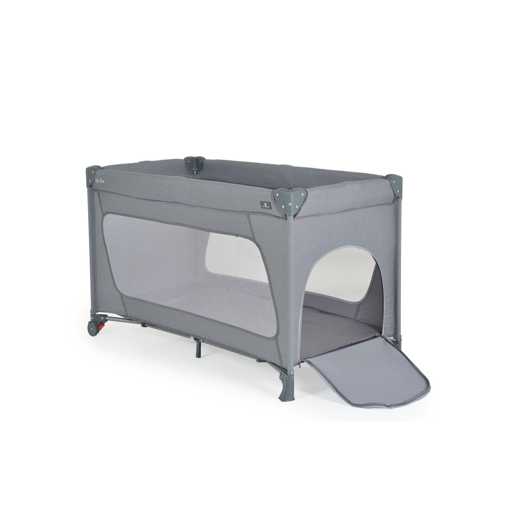 Cangaroo Reiselaufstall One Touch Räder Seiteneingang Matratze klappbar Tasche grau