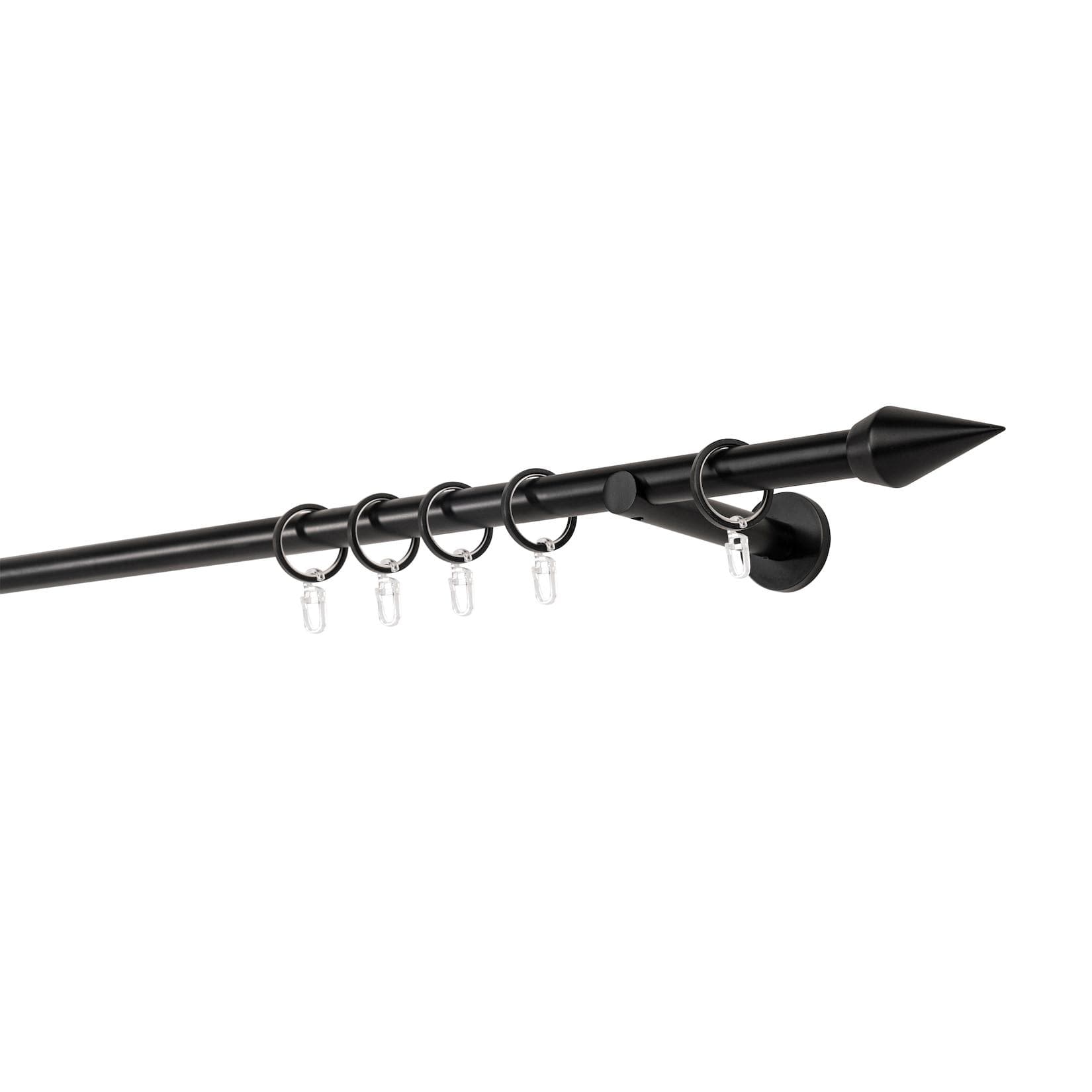 MYDECO Gardinenstange Schwarz 20mm Wandträger 12cm