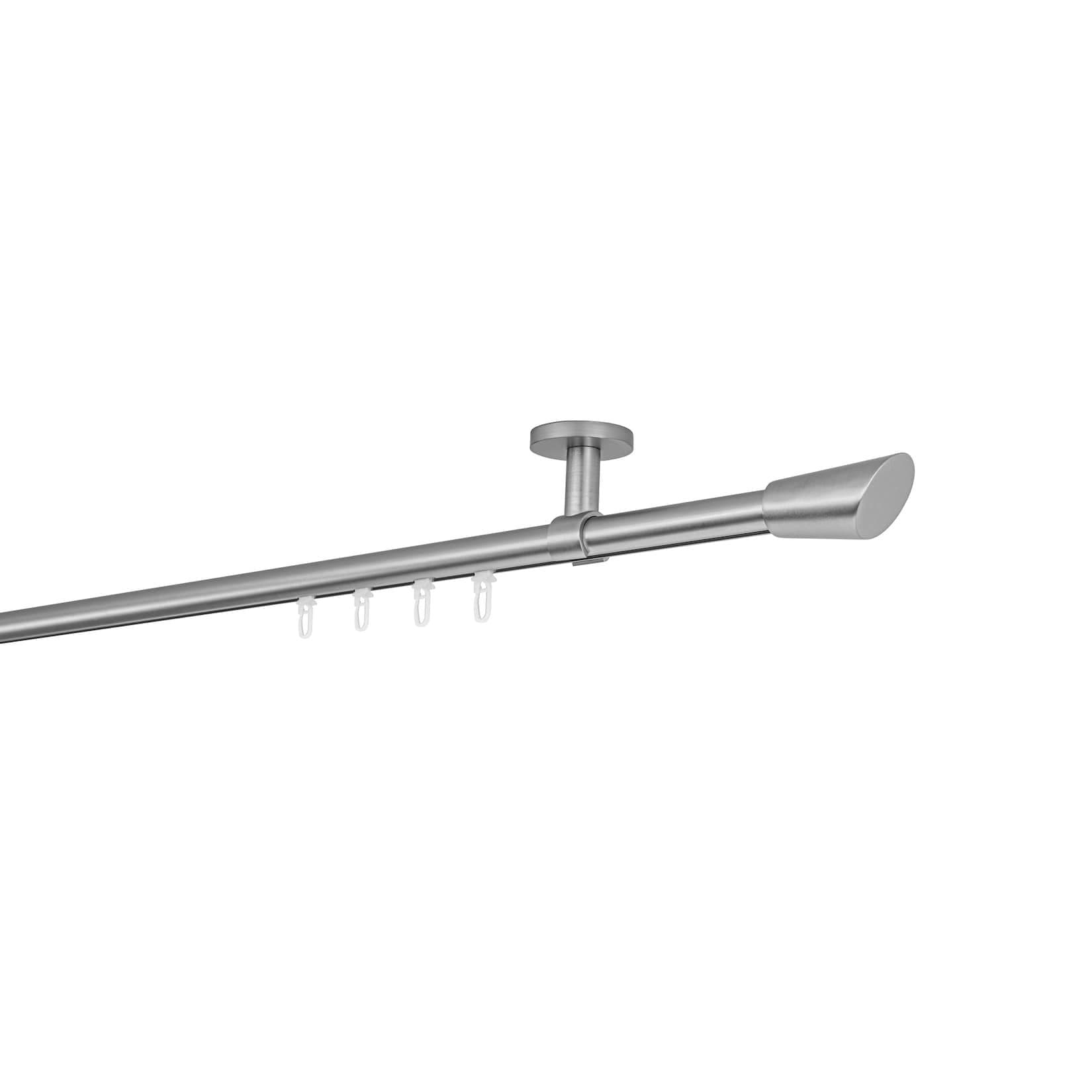 Ondeco Gardinenstange auf Maß Innenlauf 20mm Rag 1-lauf Deckenträger 4cm mit Gleiter