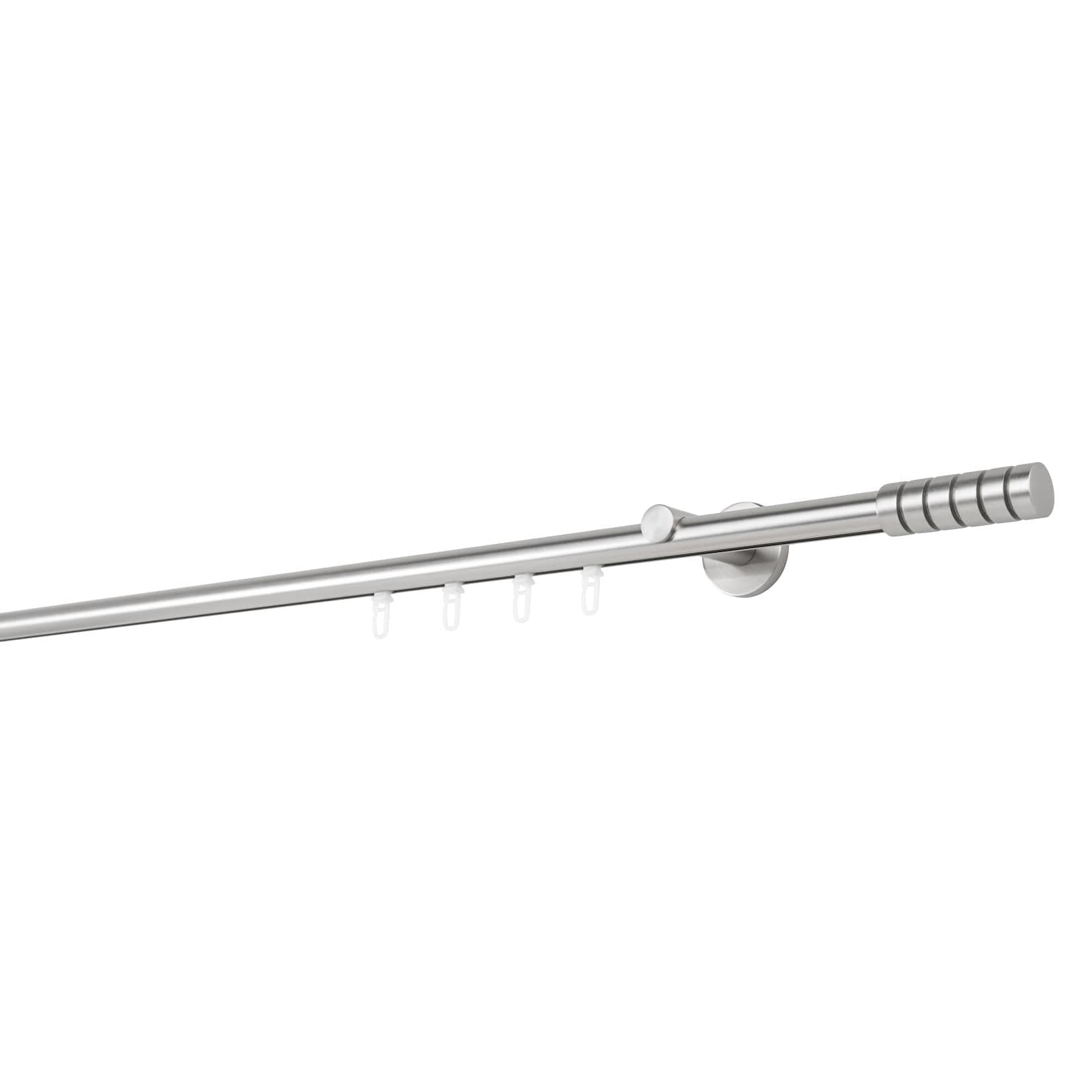 ONDECO Gardinenstange 20mm Innenlauf Edelstahl-Optik 100cm