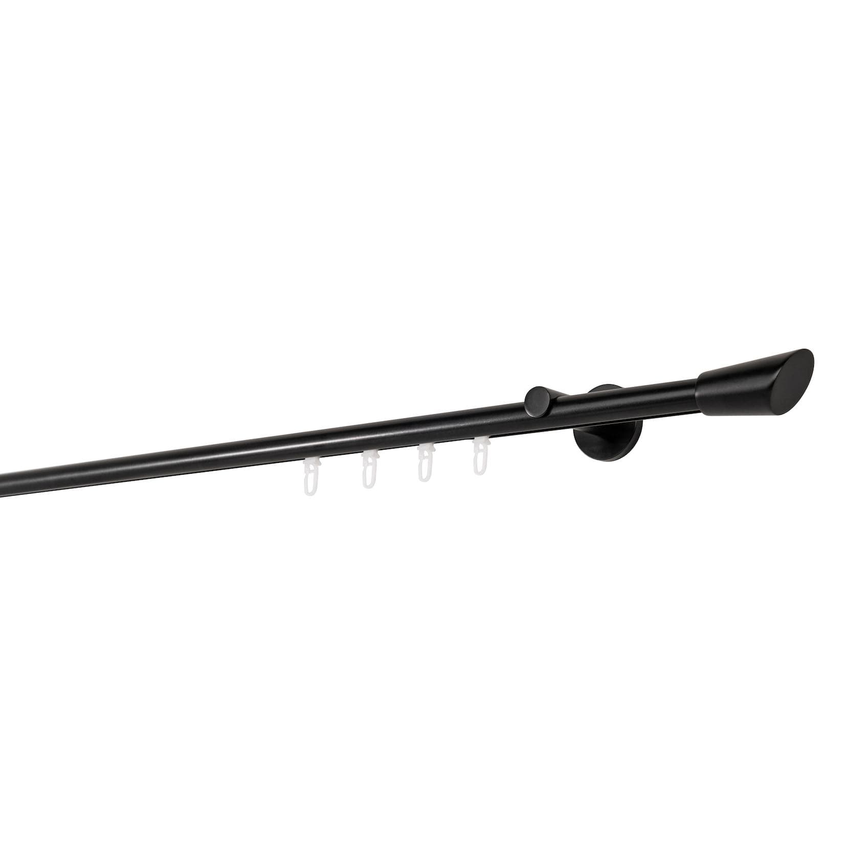 ONDECO Gardinenstange Innenlauf Schwarz 350 cm