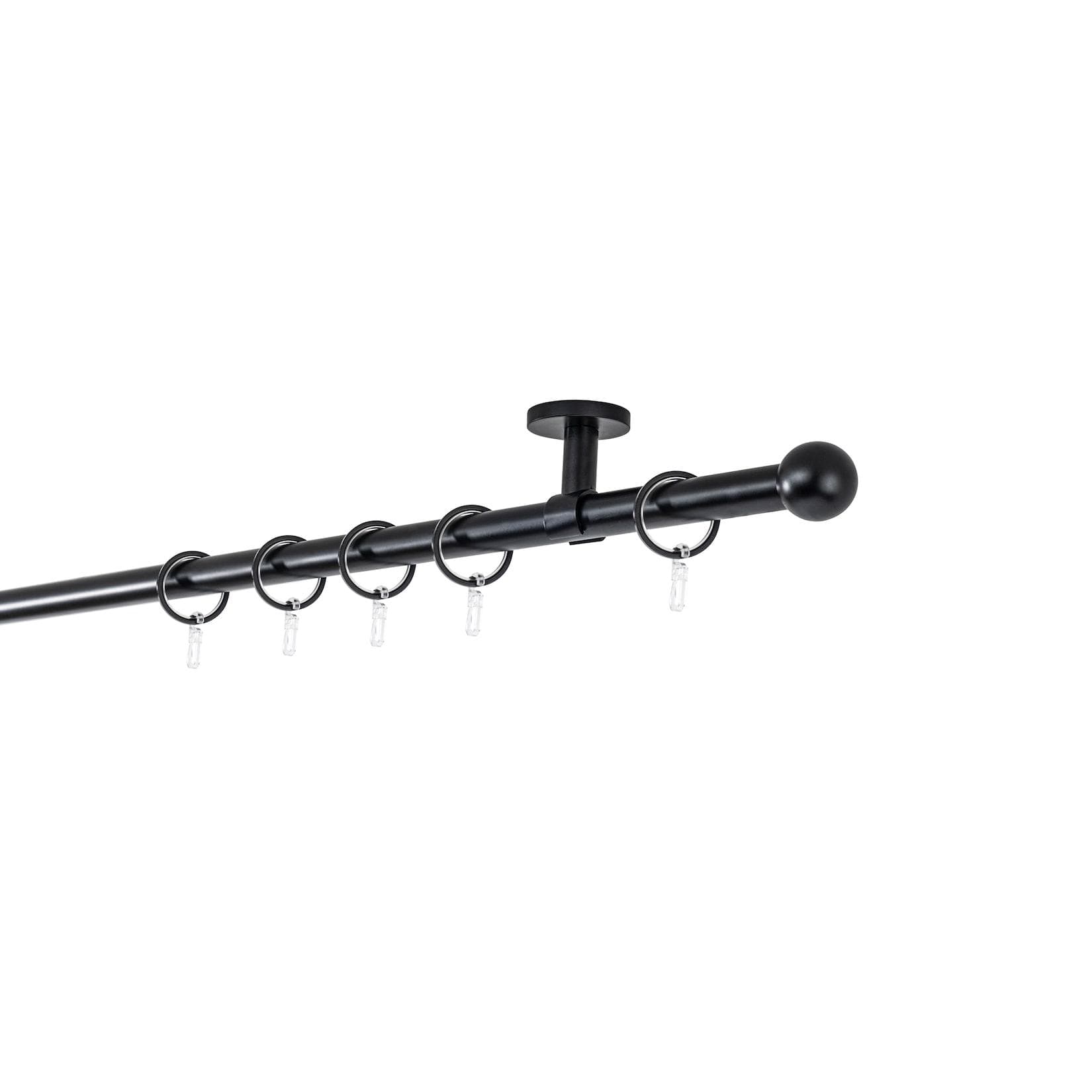 ONDECO Vorhangstange 20 mm Schwarz 350 cm