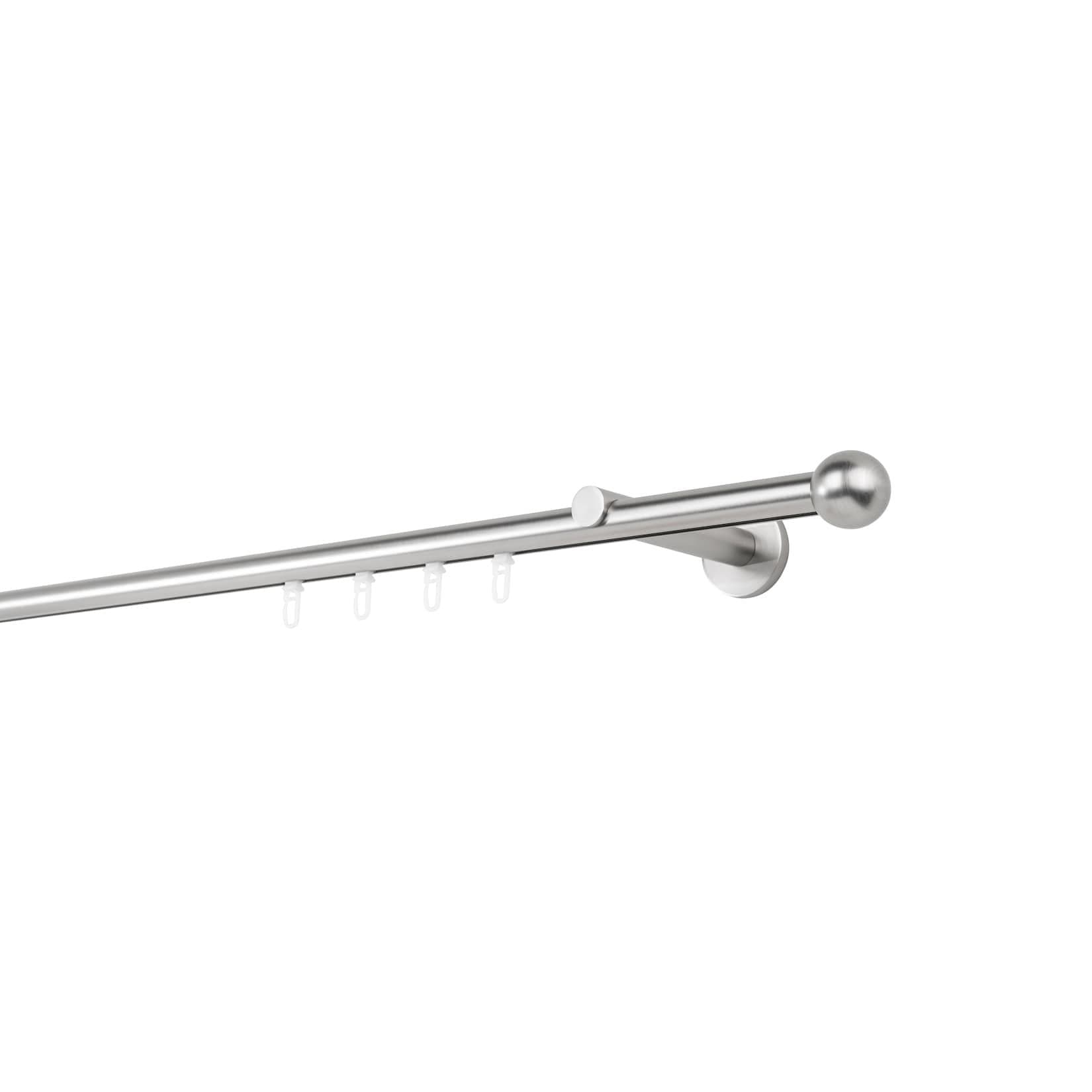 Ondeco Gardinenstange auf Maß Innenlauf Edelstahl-Optik 370cm