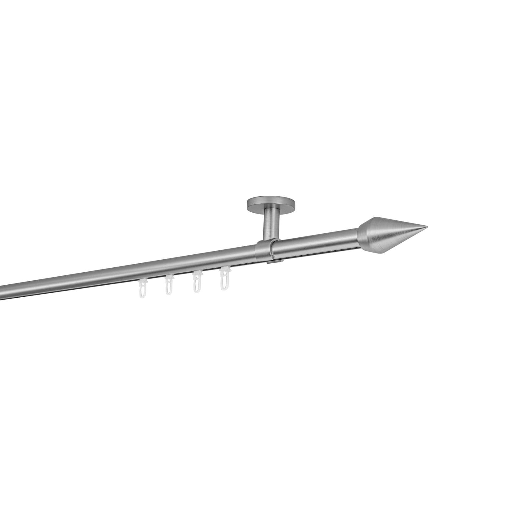Ondeco Gardinenstange auf Maß Innenlauf Edelstahl-Optik 360cm