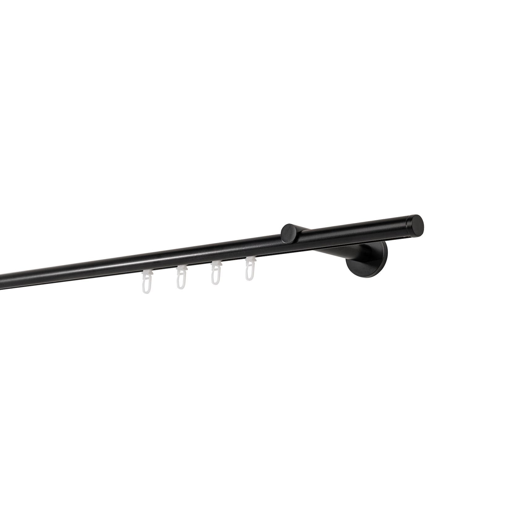 Ondeco Gardinenstange auf Maß Innenlauf 20mm Match 1-lauf Wandträger 12cm mit Gleiter