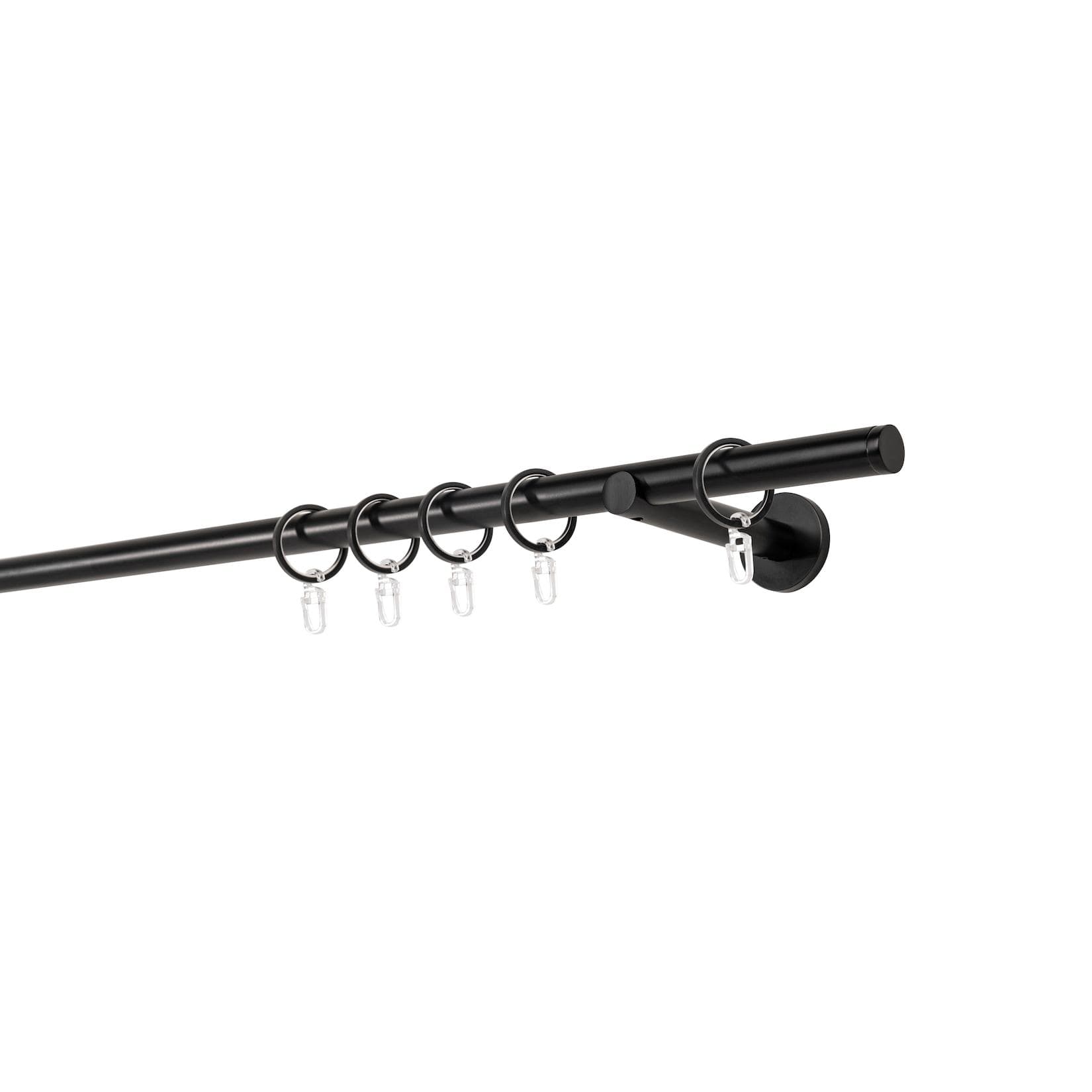 mydeco Gardinenstange Schwarz 20mm Wandträger 12cm
