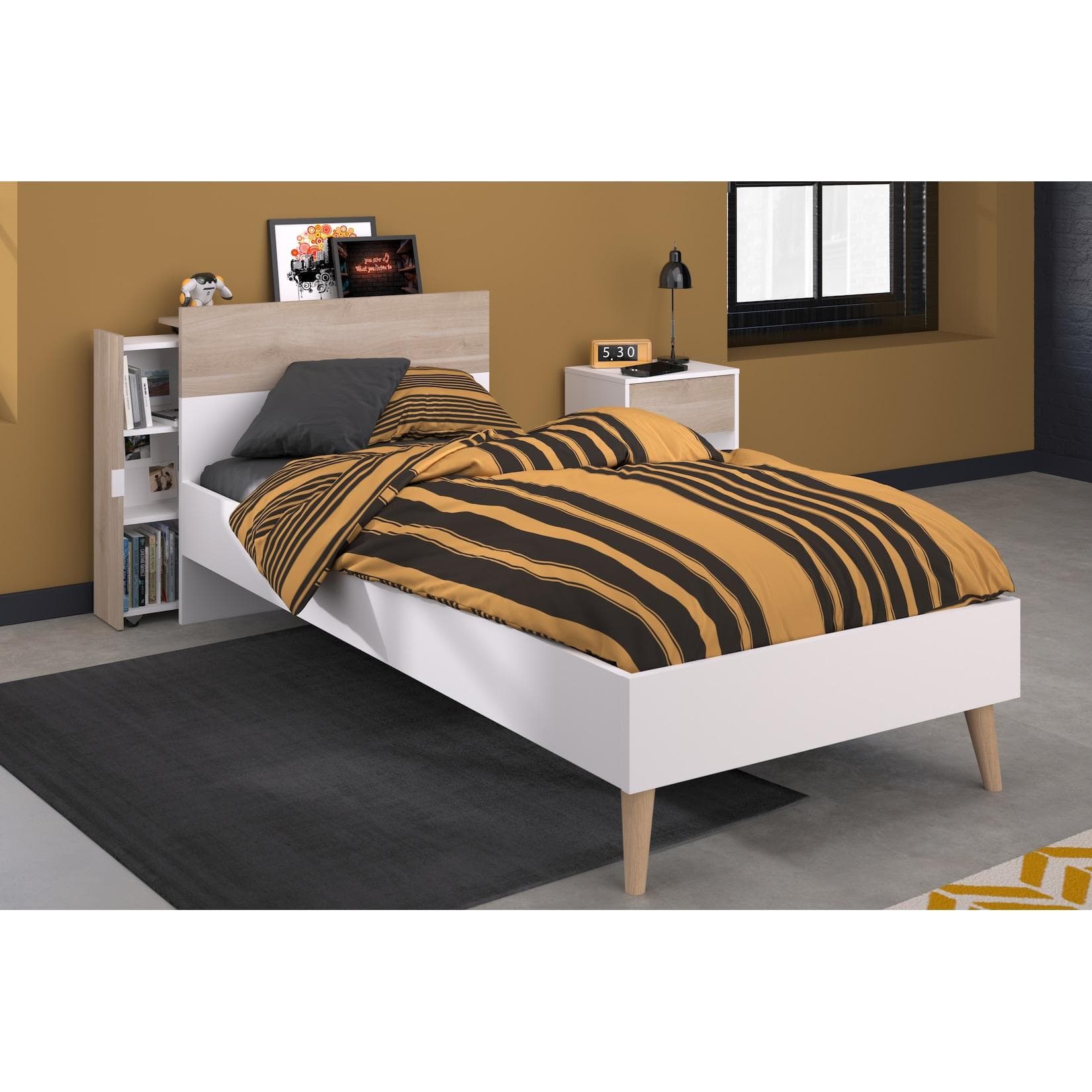 Parisot Kinderzimmer-Set 3-teilig Aalborg 7 Weiß Japanische Eiche