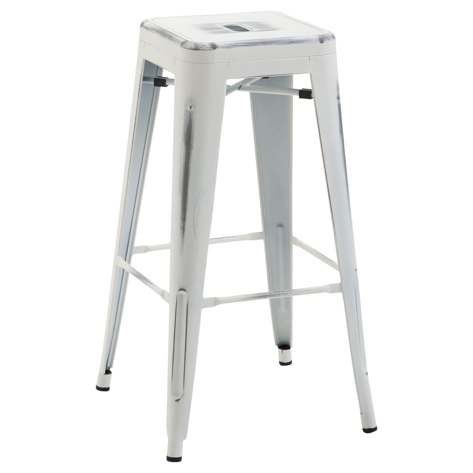 CLP Barhocker Joshua V2: Stapelbarer Metall-Hocker mit Fußstütze