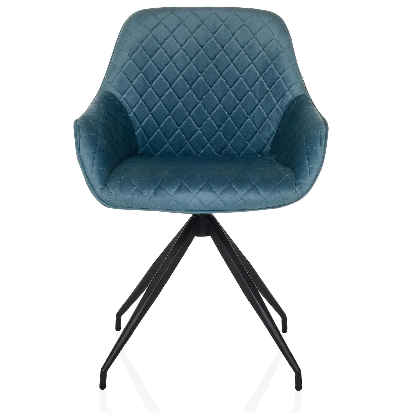 Samtsessel ELVERUM - Bequemer Esszimmerstuhl mit Metallfüßen