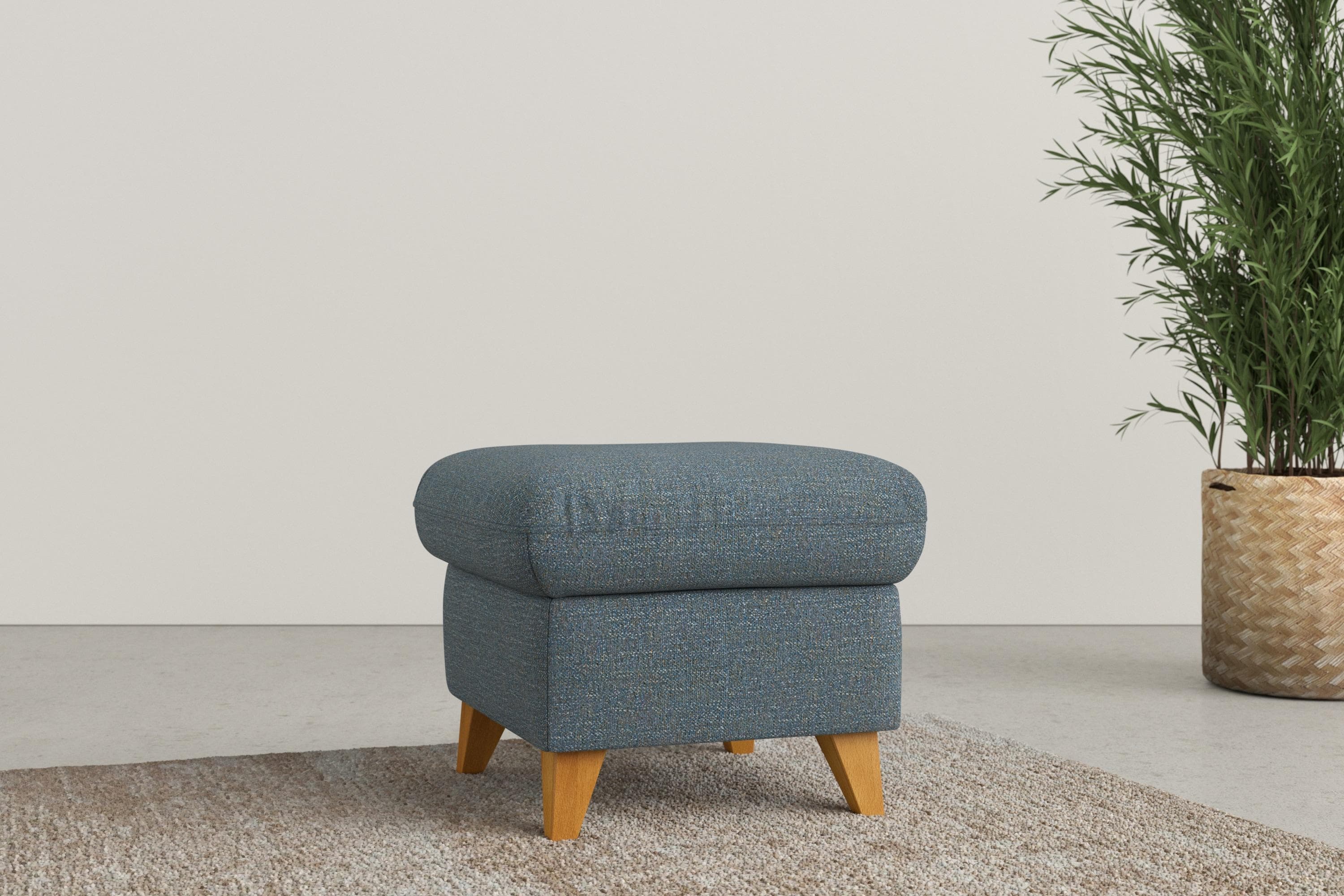 HOME AFFAIRE Polsterhocker Trelleborg Blaugrau mit Stauraum