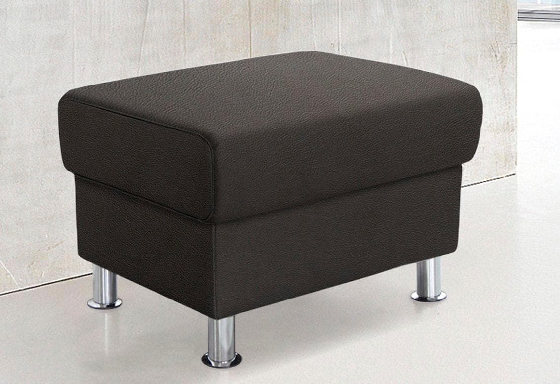 Trendmanufaktur Hocker Rondo Polsterhocker Braun Kunstleder