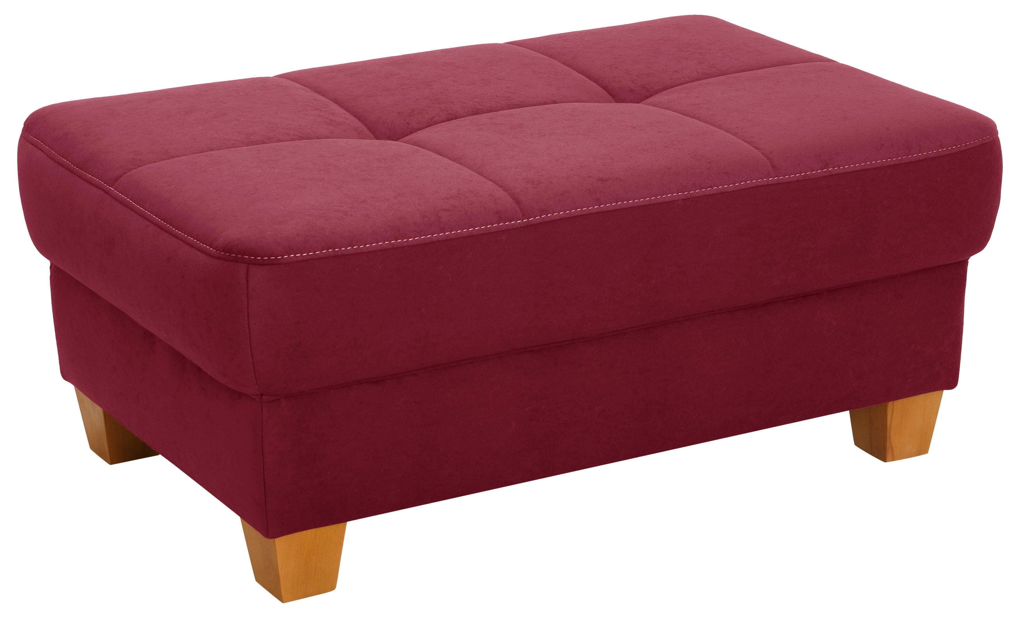 HOME AFFAIRE Puccini Polsterhocker Bordeaux Microfaser Lederoptik