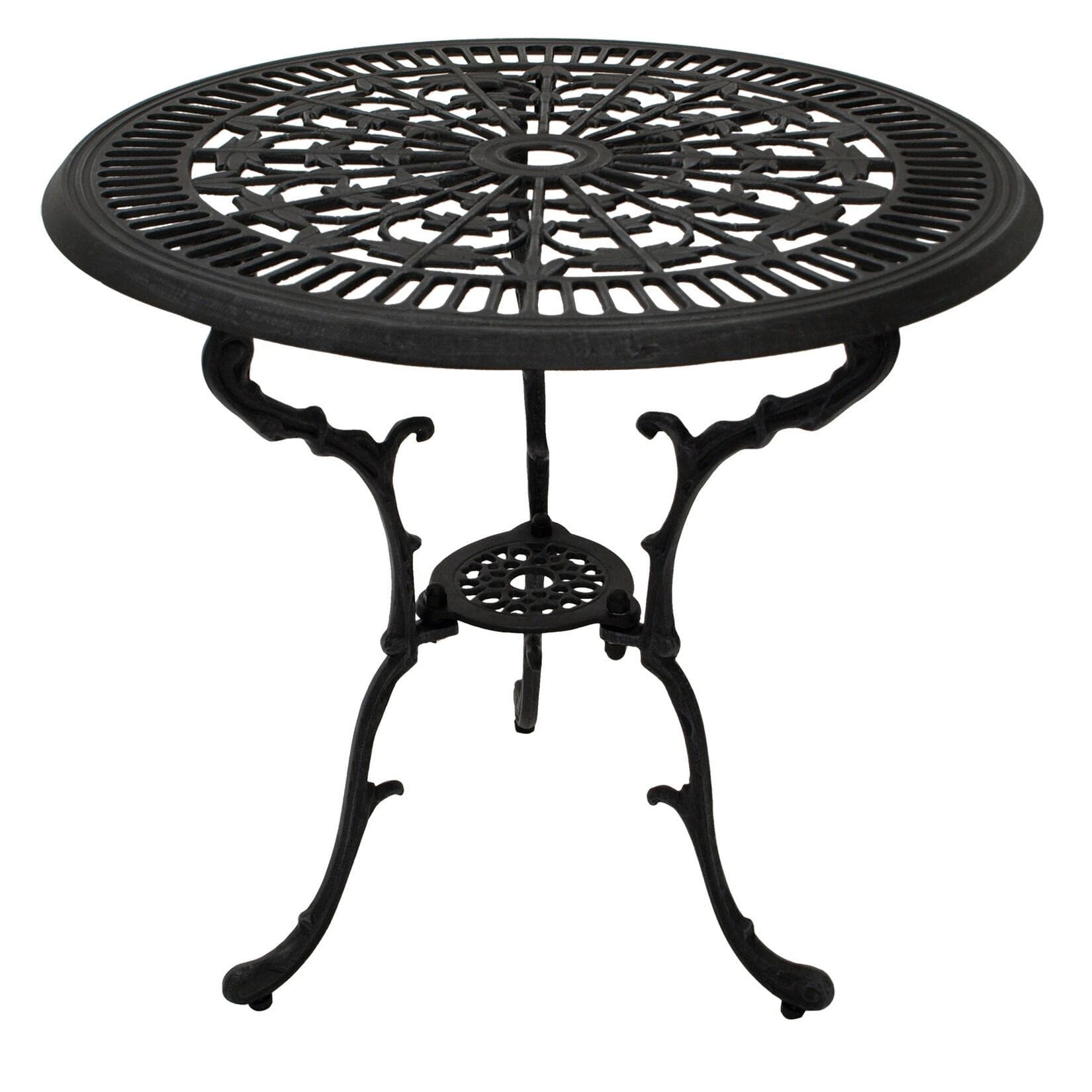 DEGAMO Jugendstil Tisch 70cm rund Grau Aluguss
