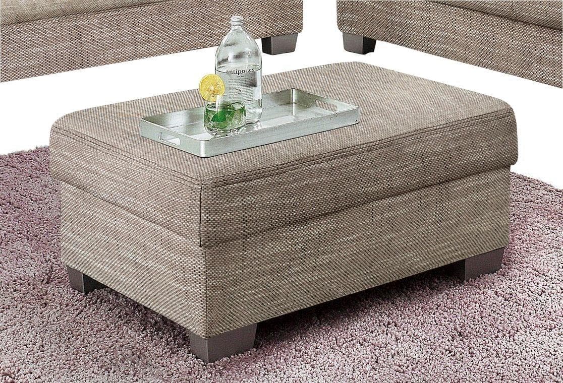 DOMO COLLECTION Amando Polsterhocker Braun Beige Leder