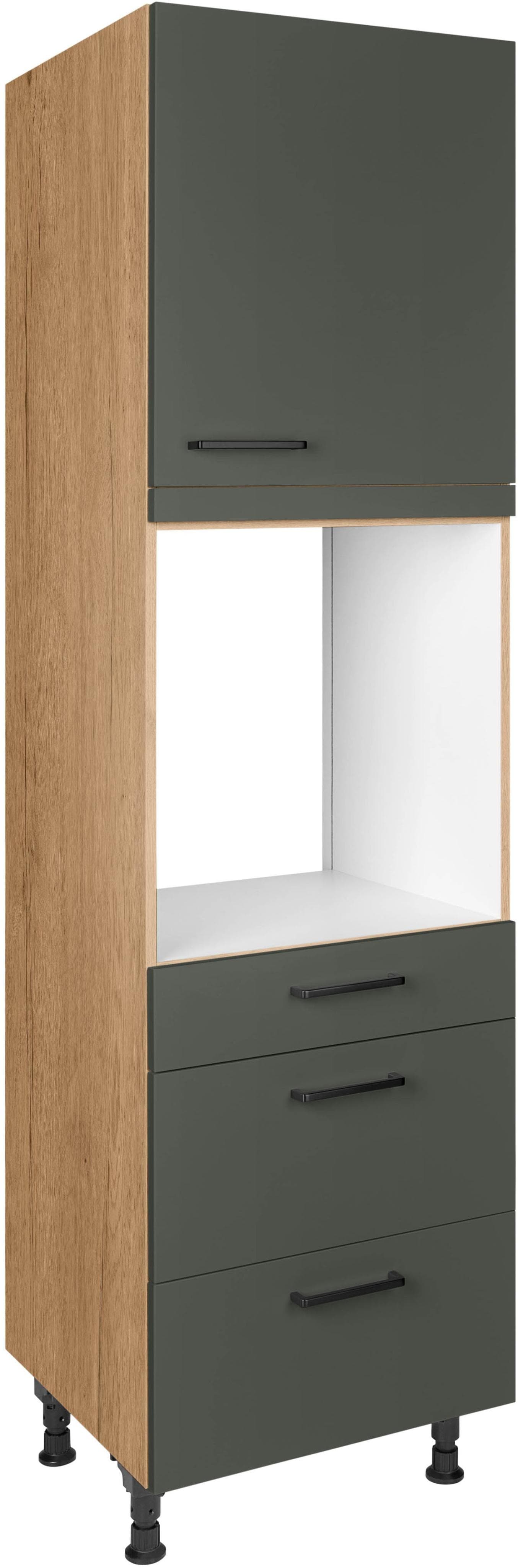 Nobilia Backofenumbauschrank Easytouch Grün Eiche