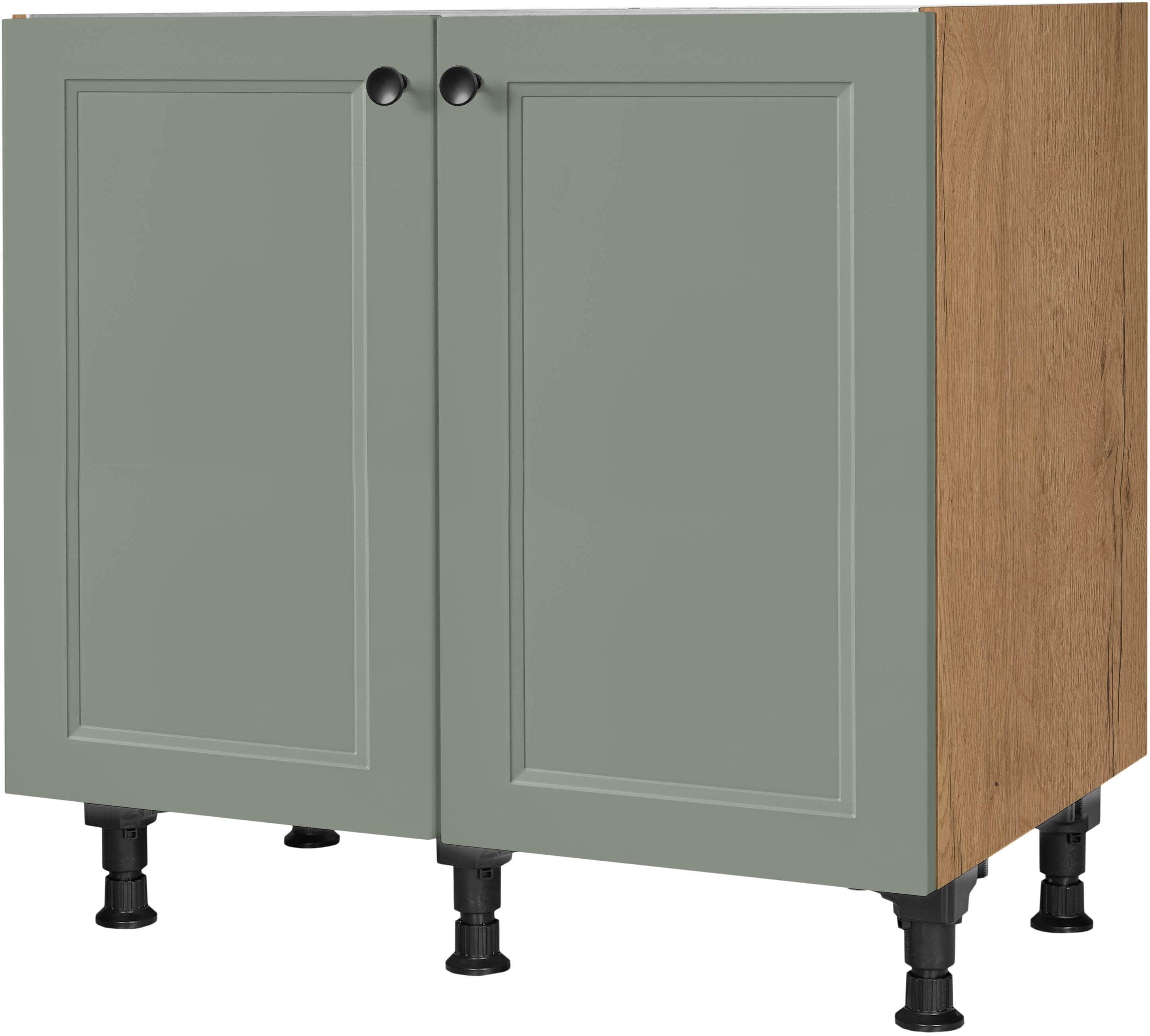 nobilia Spülenschrank Cascada Grün Landhaus-Stil