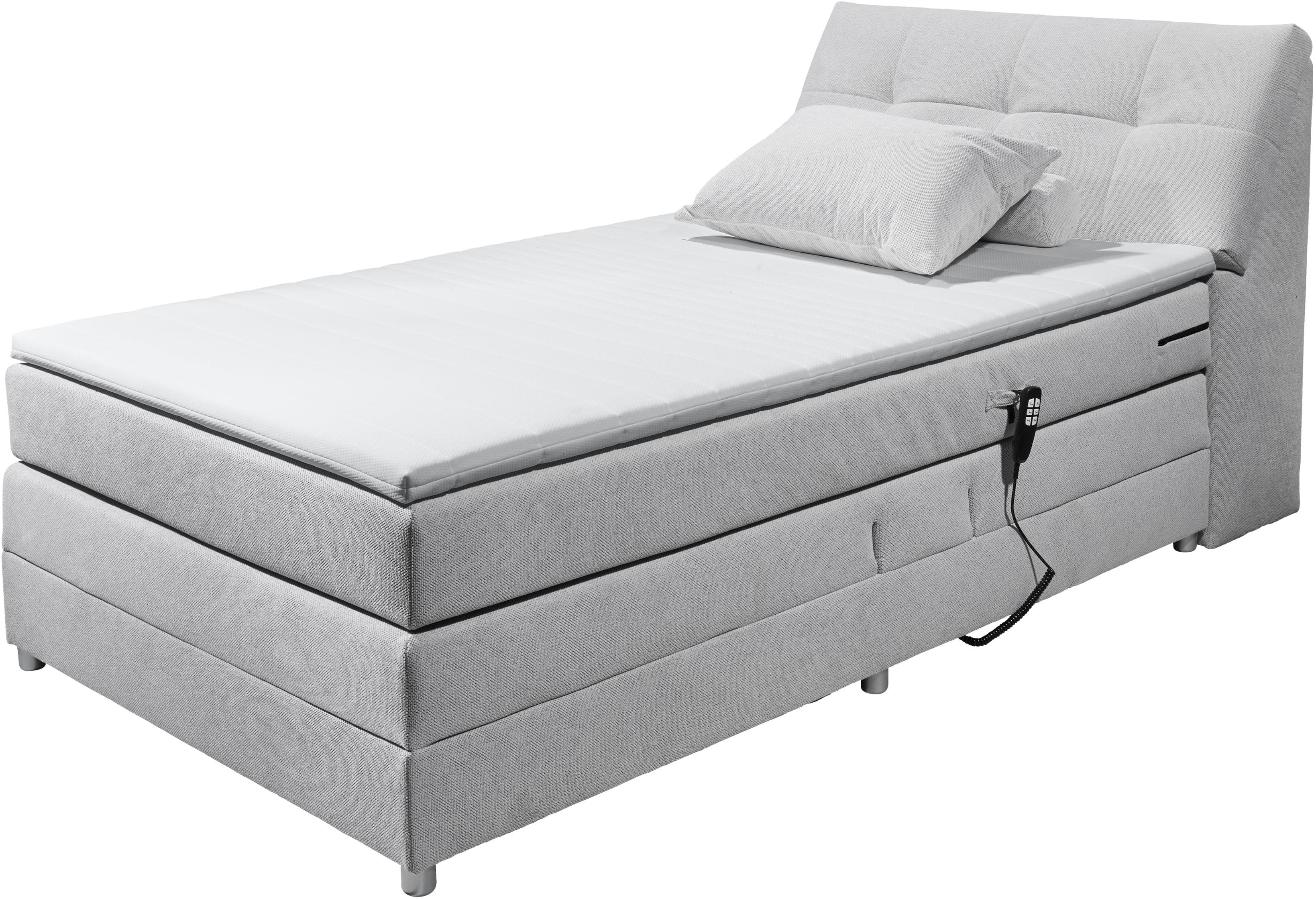 Boxspringbett Toulouse Hellgrau Elektrisch Verstellbar Mit Stauraum