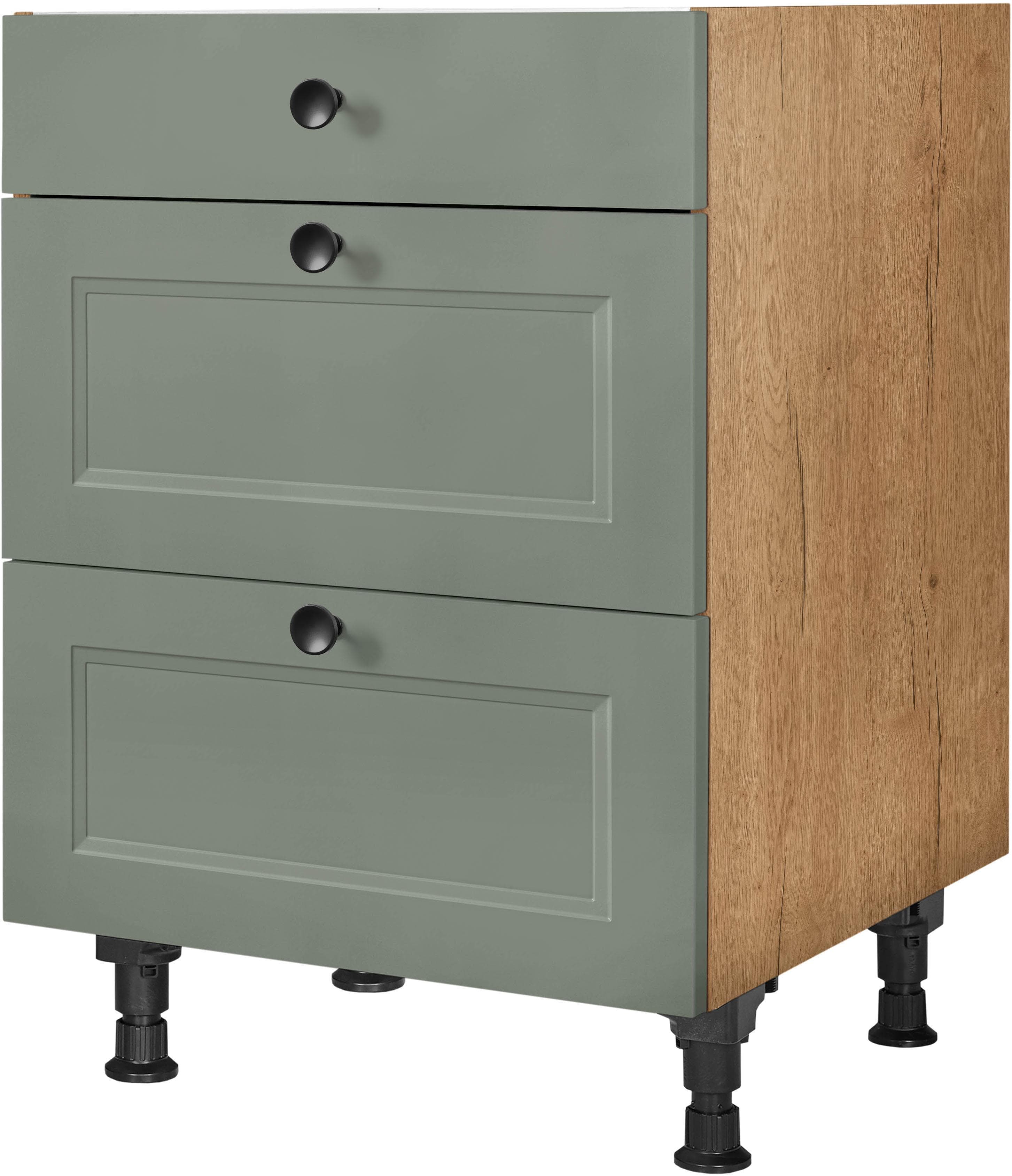 Vormontiertes Kochfeld-Umbaumöbel mit Schubkasten und Auszügen