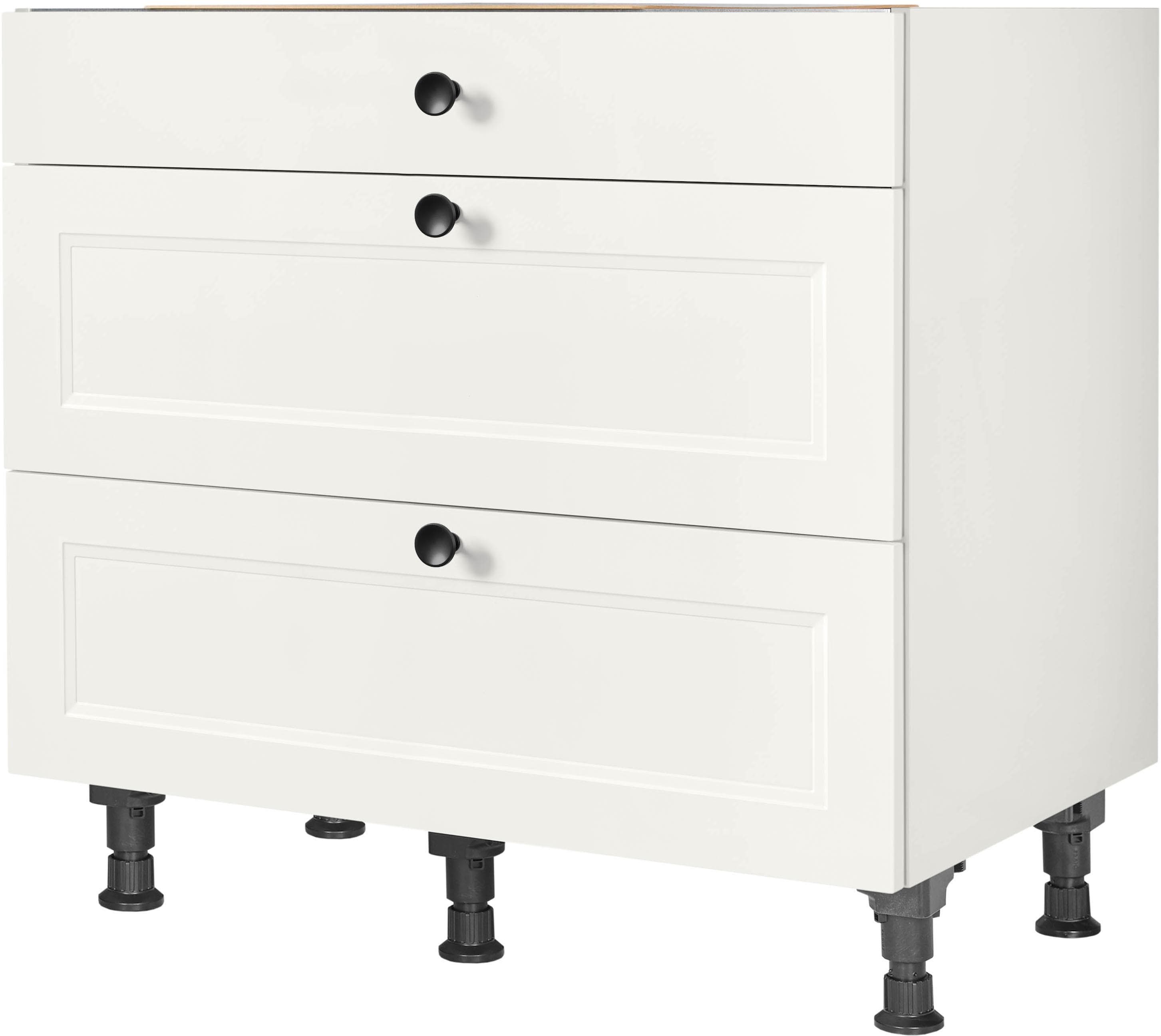 Nobilia Kochfeldumbauschrank Cascada Weiß Vormontiert