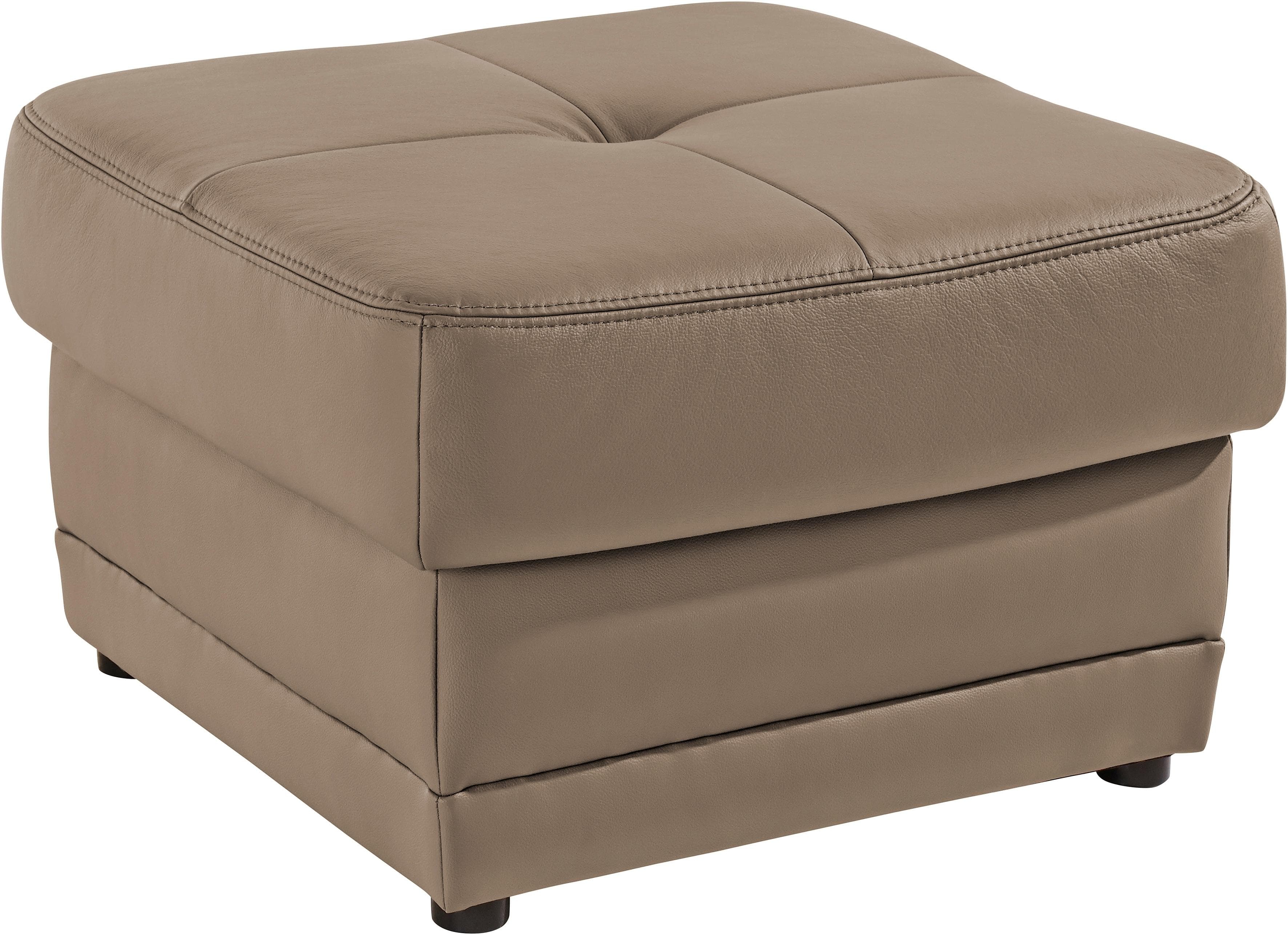 EXXPO SOFA FASHION Lotos Hocker Braun Naturleder Kunstleder