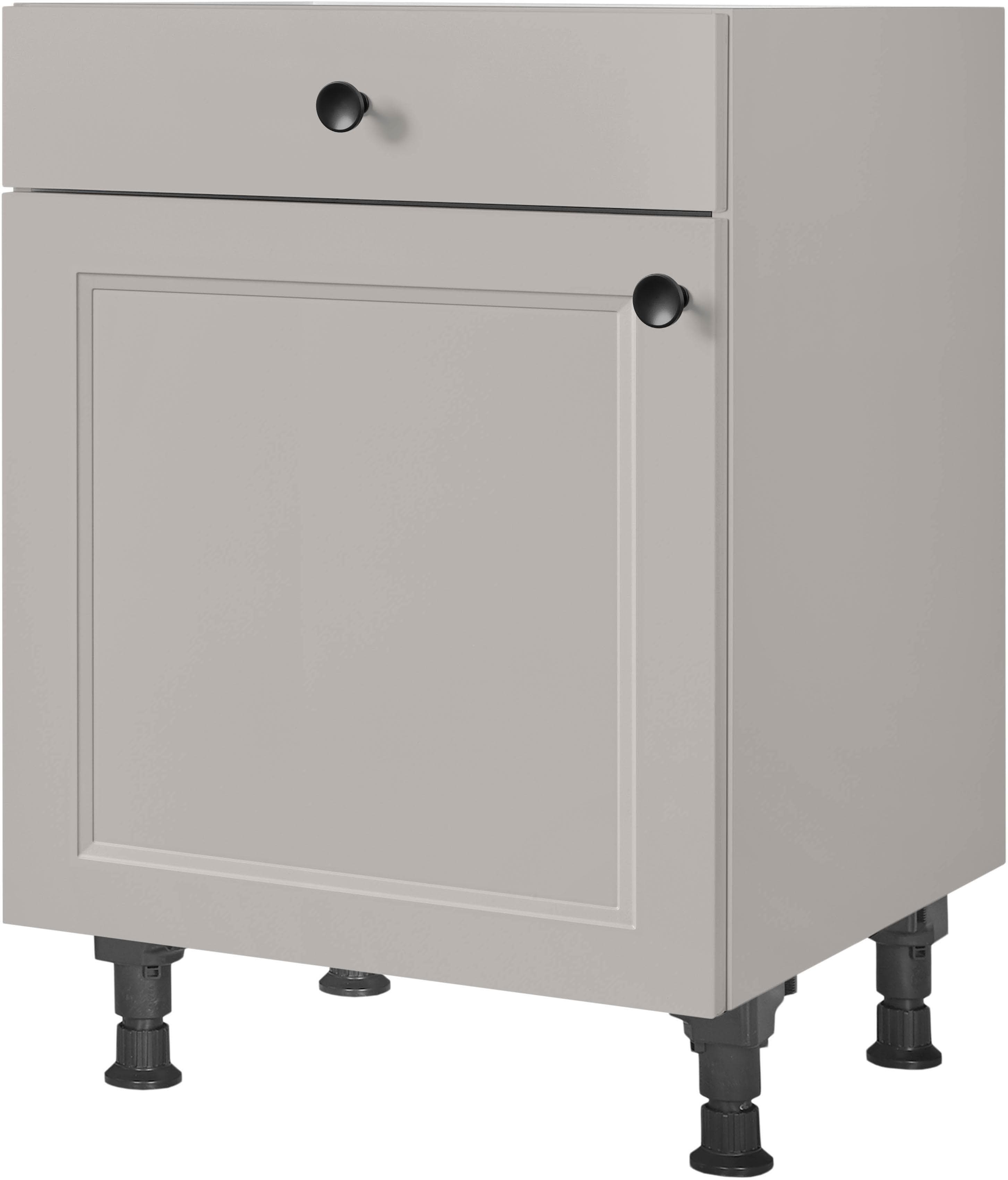 Unterschrank NOBILIA Cascada Grau Vormontiert mit Soft-Close